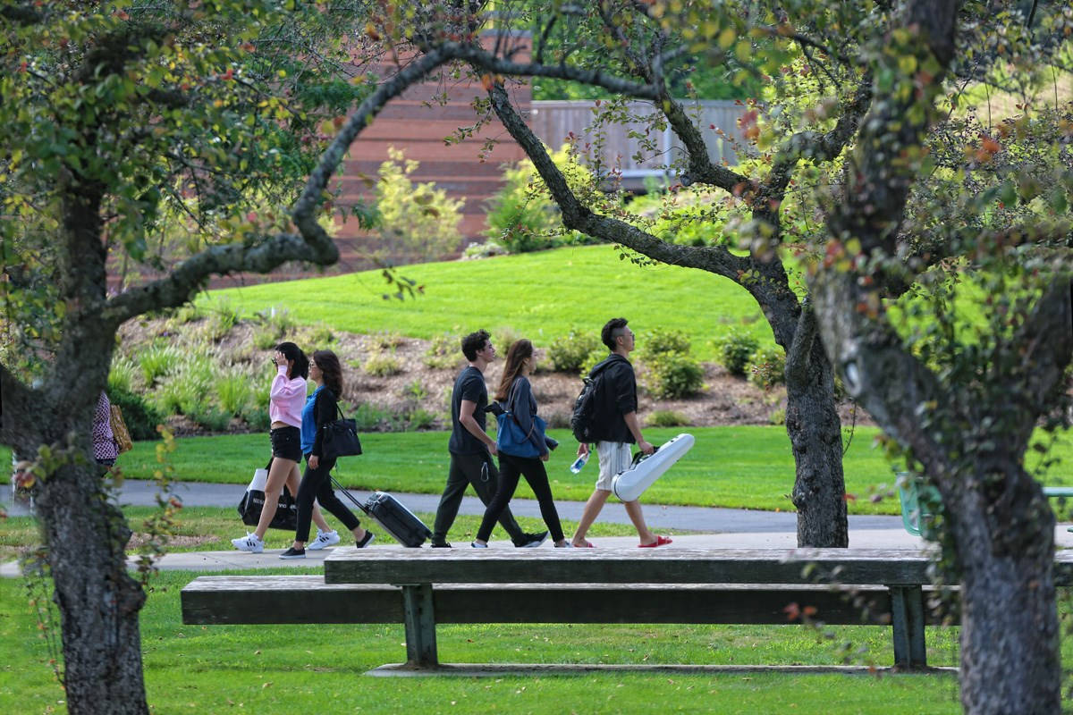 Students Engaging in Outdoor Activities at Brandeis University Campus Wallpaper