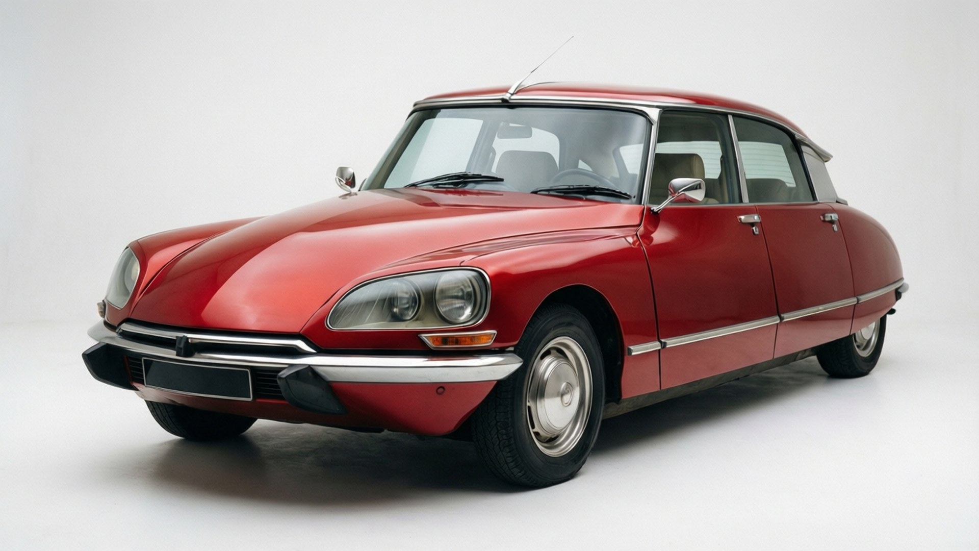 Een schone studiofoto die het ontwerp van de Citroen DS Wild Rubis laat zien.