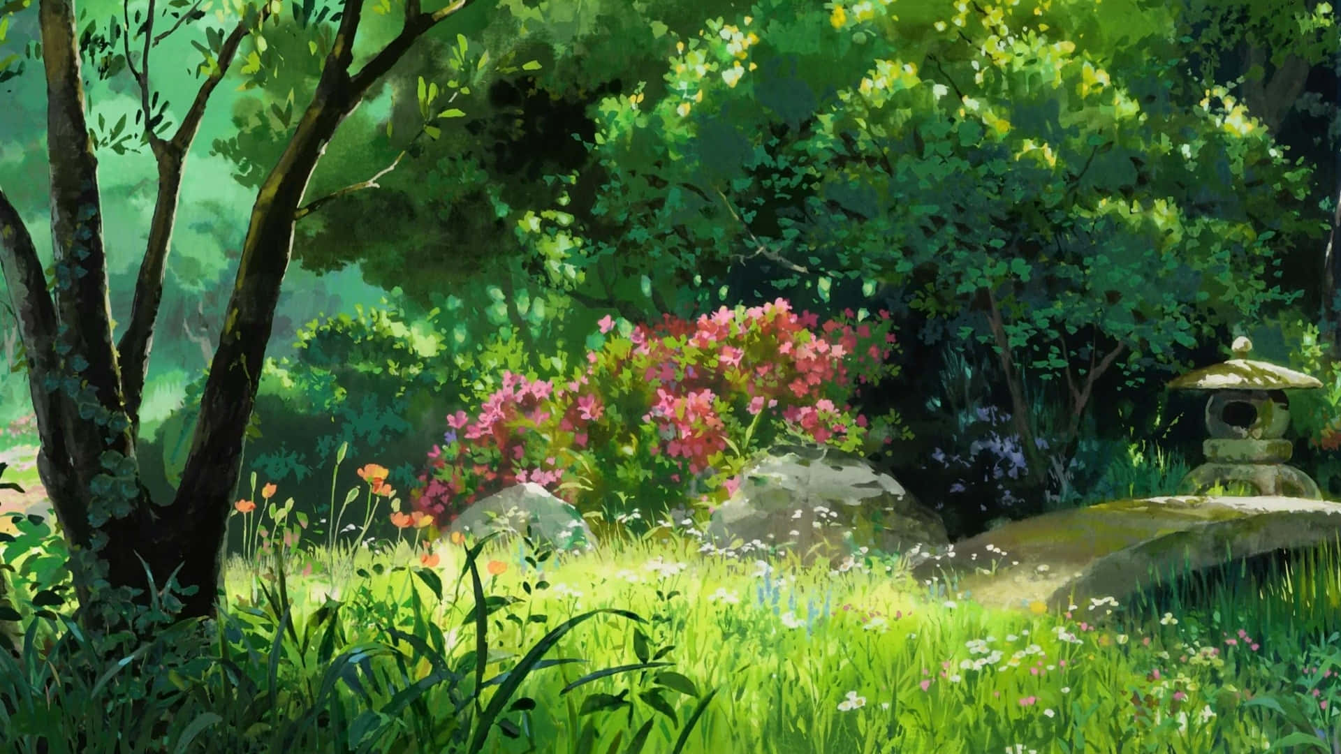 Mystical Forest - A Breathtaking Studio Ghibli Background