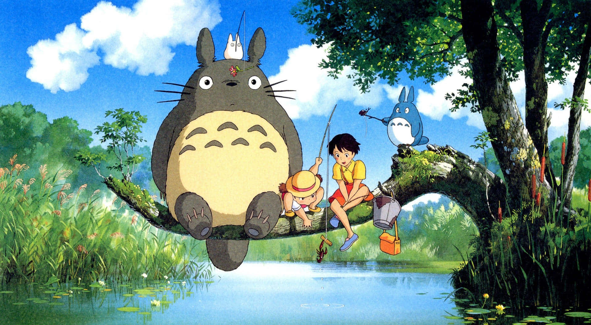 Feiernsie Die Japanische Kunstfertigkeit Des Studio Ghibli Mit Einer Ästhetischen Desktop-hintergrundgestaltung. Wallpaper
