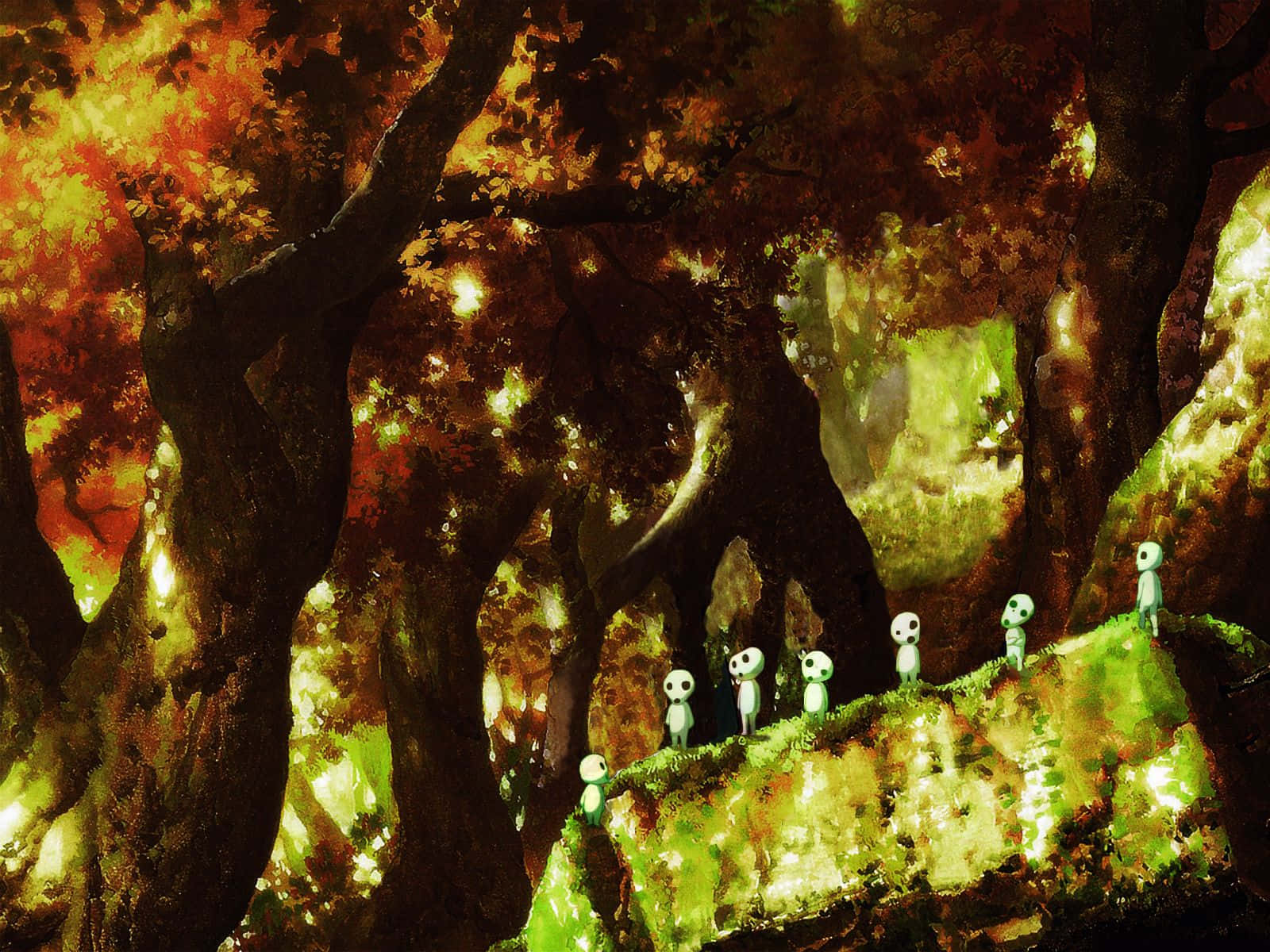 Njutav Den Unika Fantasin Från Studio Ghibli Med Denna Estetiska Skrivbordsbakgrund! Wallpaper
