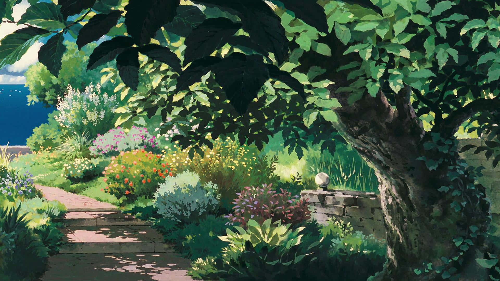 "A calming desktop background featuring a breathtaking Studio Ghibli Aesthetic". Wallpaper