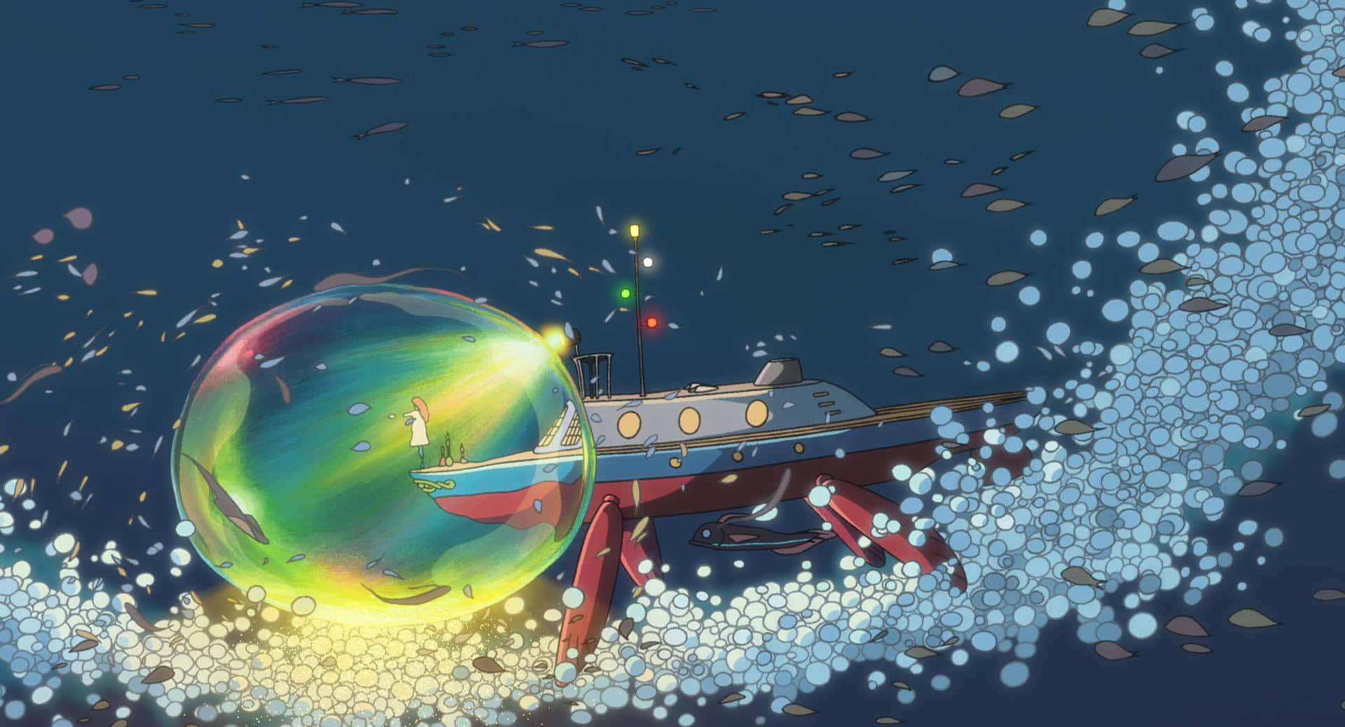 An Aesthetic Desktop of Studio Ghibli's Finest Artwork Wallpaper