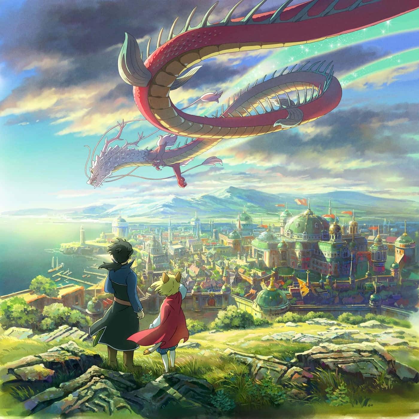 Enchanting Scenery in Studio Ghibli Art Wallpaper