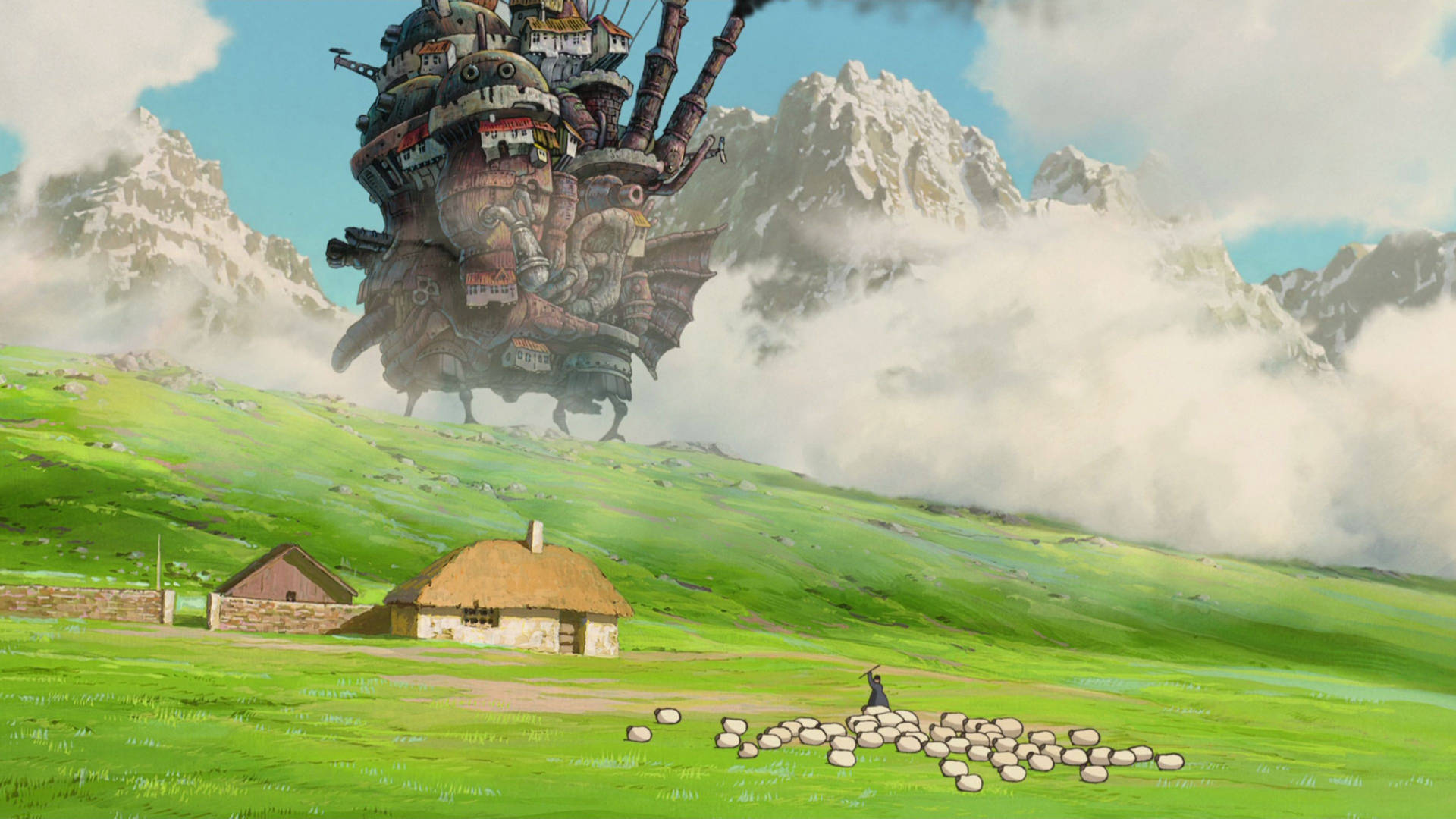 Studio Ghibli Castle On Hill Wallpaper
