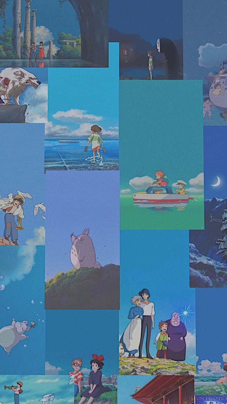 Studio Ghibli Collage Aesthetic Wallpaper Wallpaper