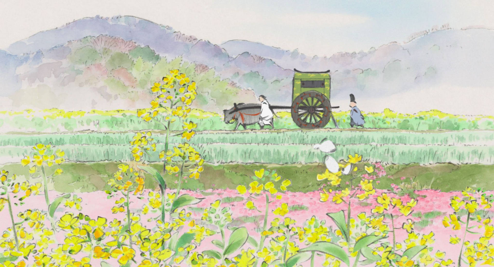 Studio Ghibli Desktop Flower Field Wallpaper