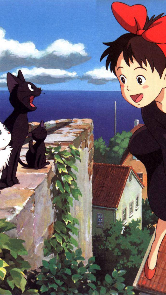 Entdeckensie Die Ikonische Kunst Des Studio Ghibli Auf Ihrem Iphone! Wallpaper