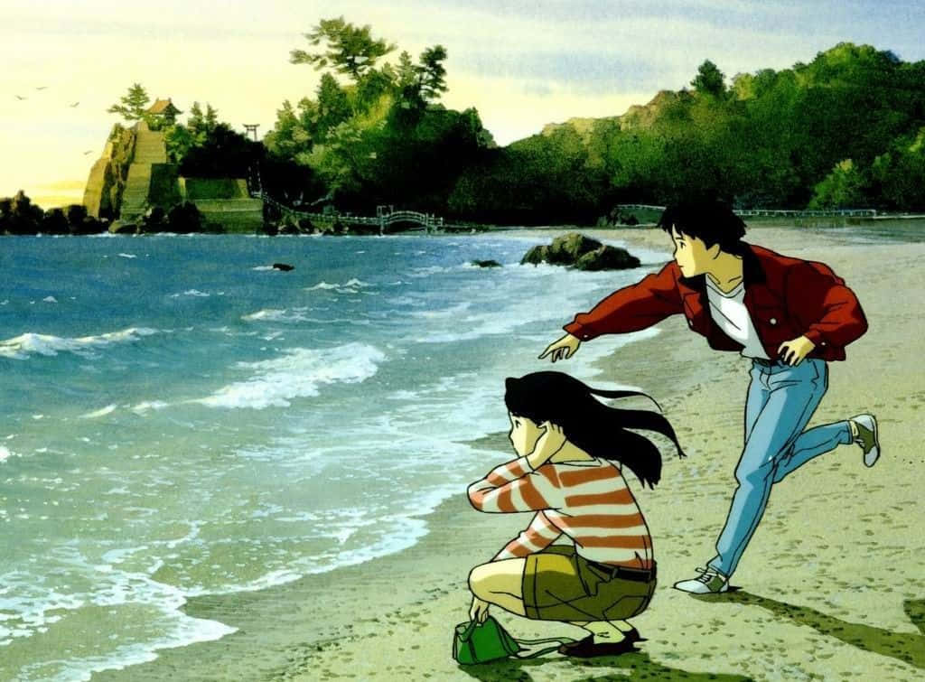 Studio Ghibli's Ocean Waves Scenic View Wallpaper