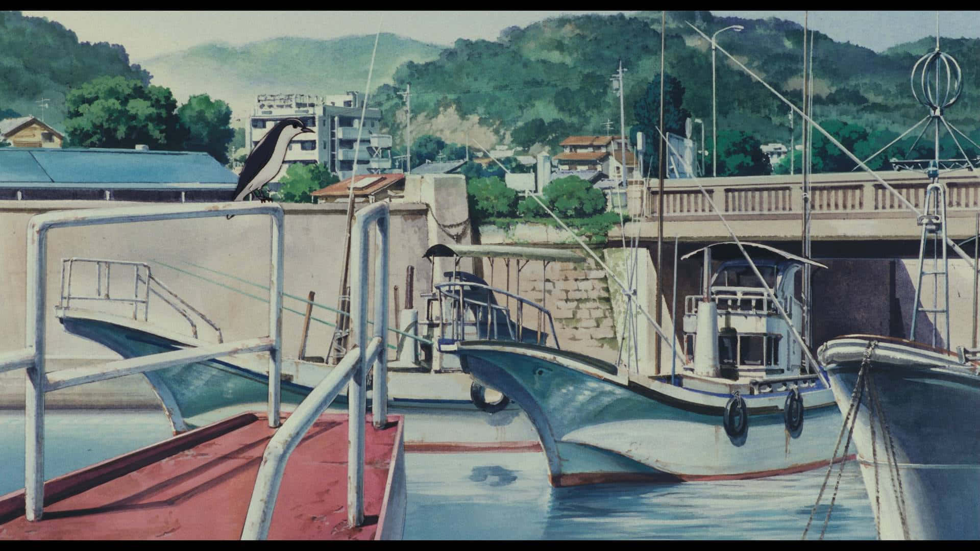 Studio Ghibli's Ocean Waves beautiful seaside scene with high school friends Wallpaper