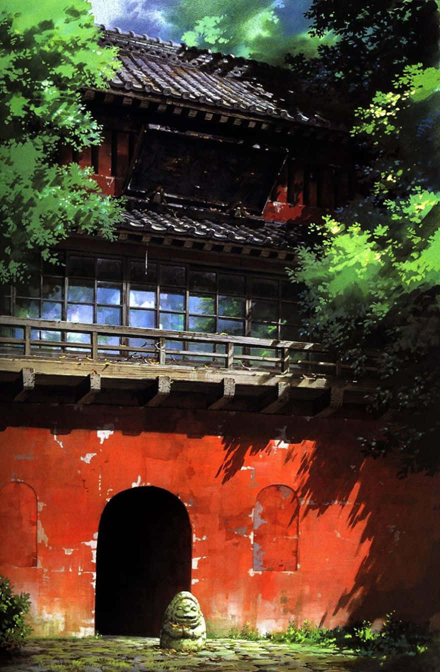 Spirited Away Red Gate Studio Ghibli Phone Wallpaper