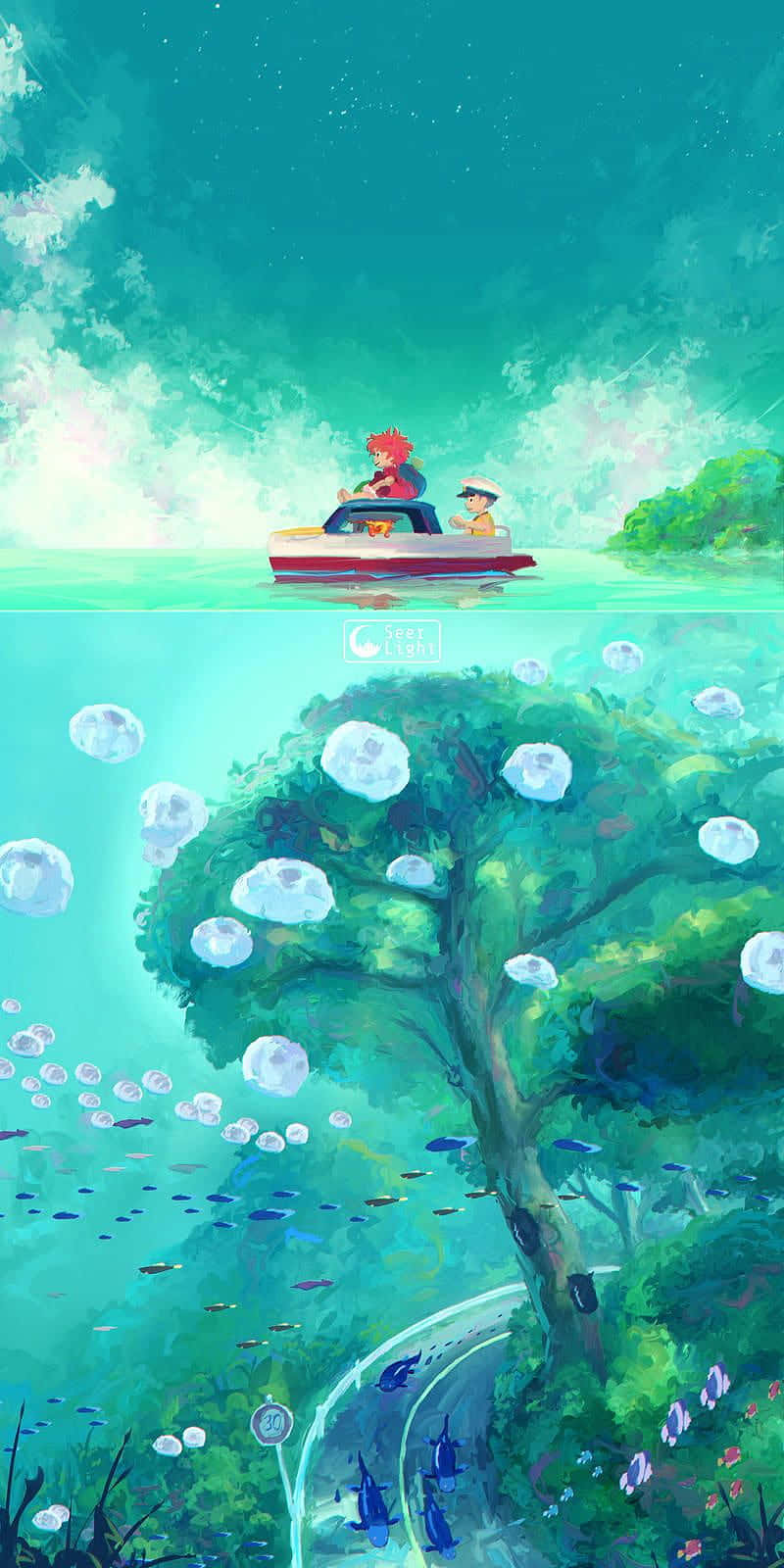 Genießensie Den Charme Von Studio Ghibli Auf Ihrem Handy Wallpaper