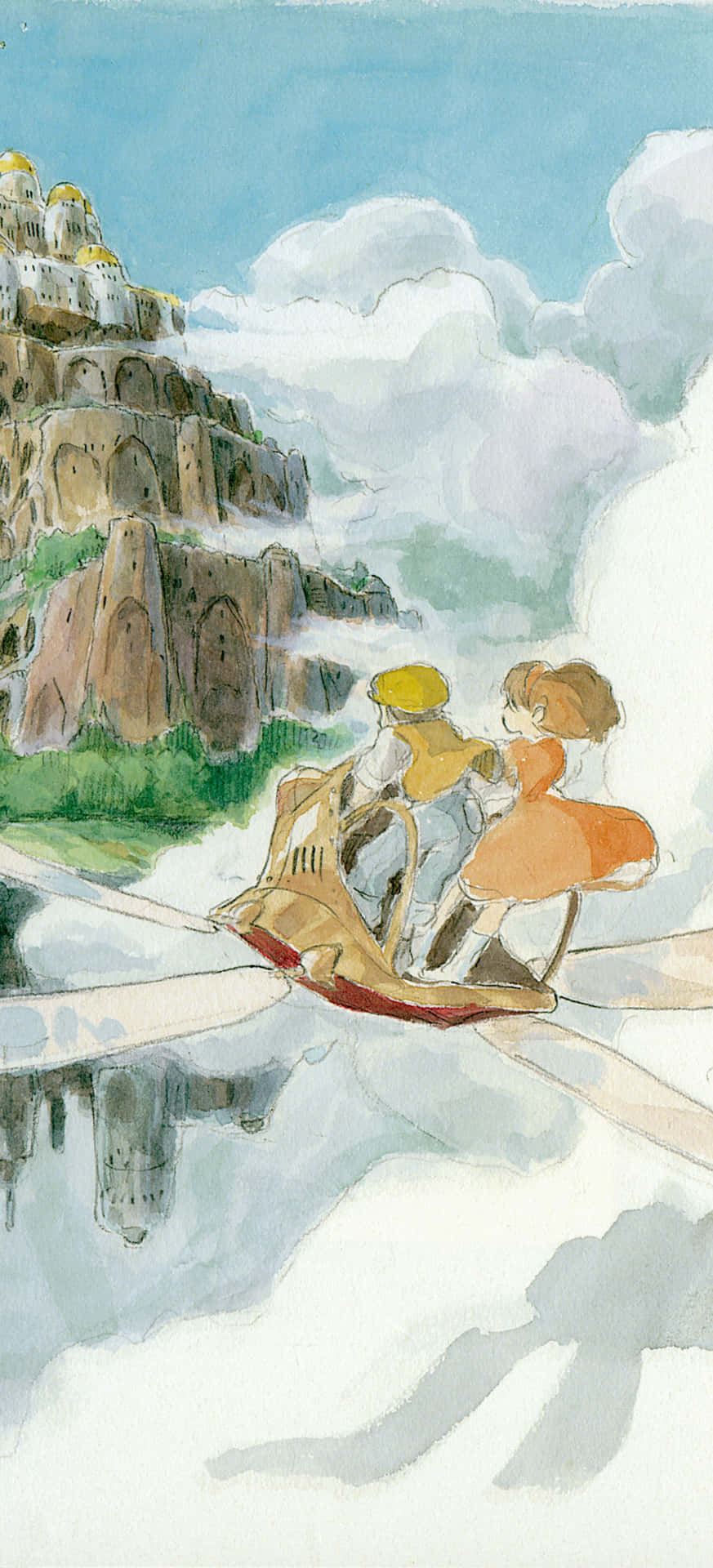 Gør Dig Klar Til At Udforske Verden Af Studio Ghibli Med Dette Telefon Wallpaper. Wallpaper
