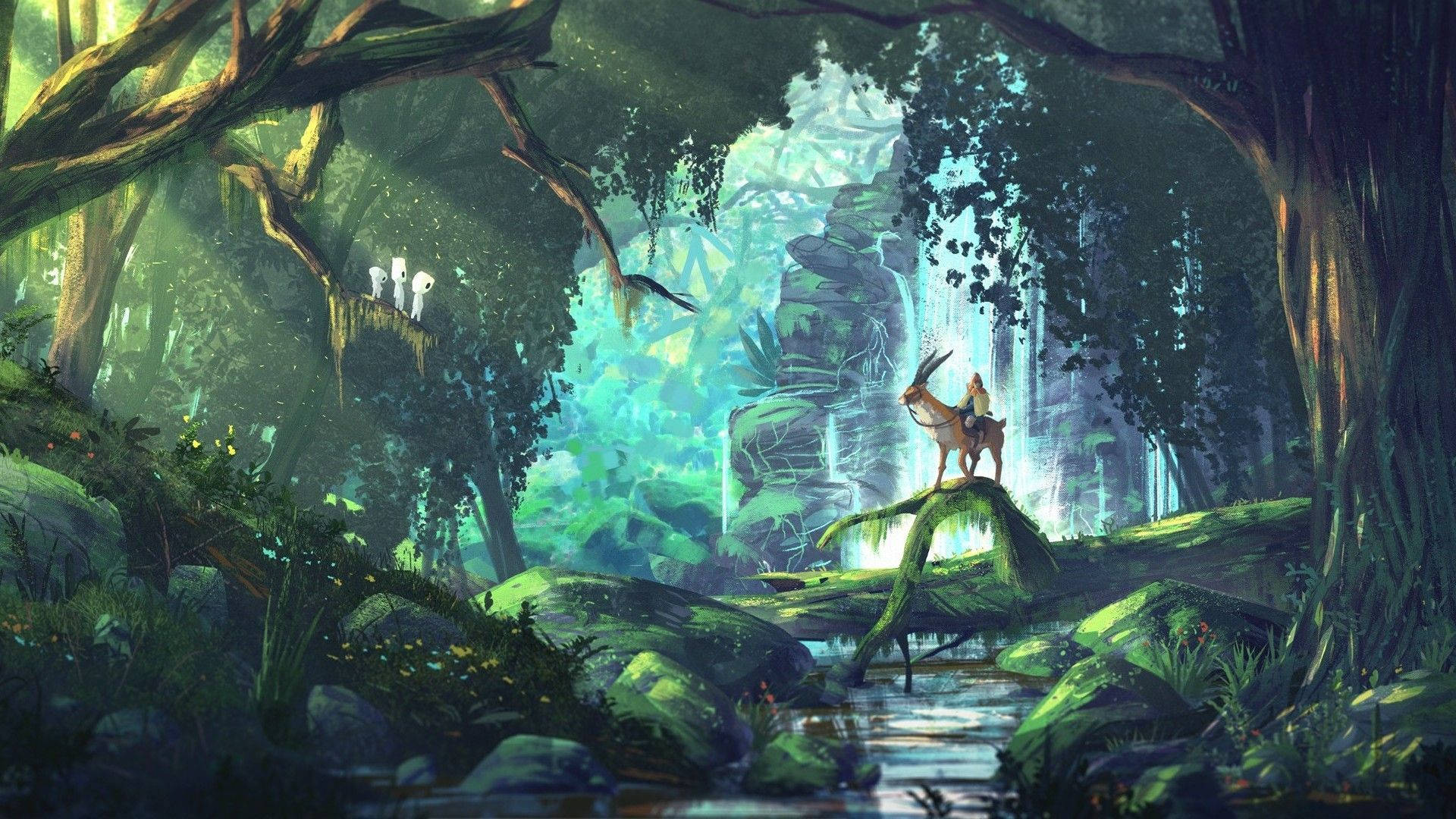 Studio Ghibli Princess Mononoke Ashitaka Background