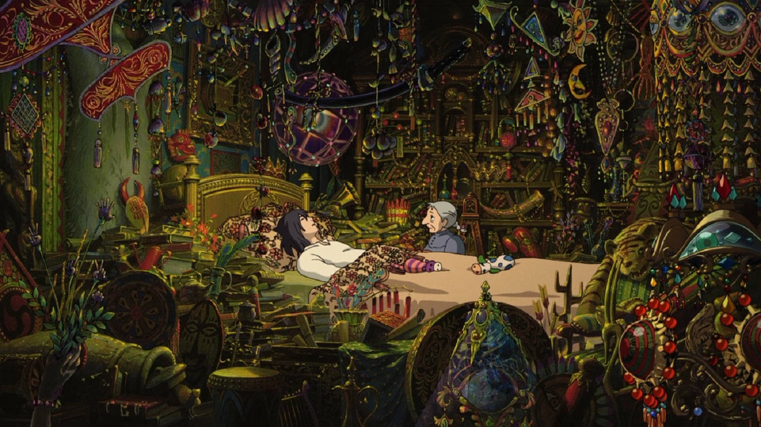 Studio Ghibli Scenery Of Cluttered Bedroom Wallpaper