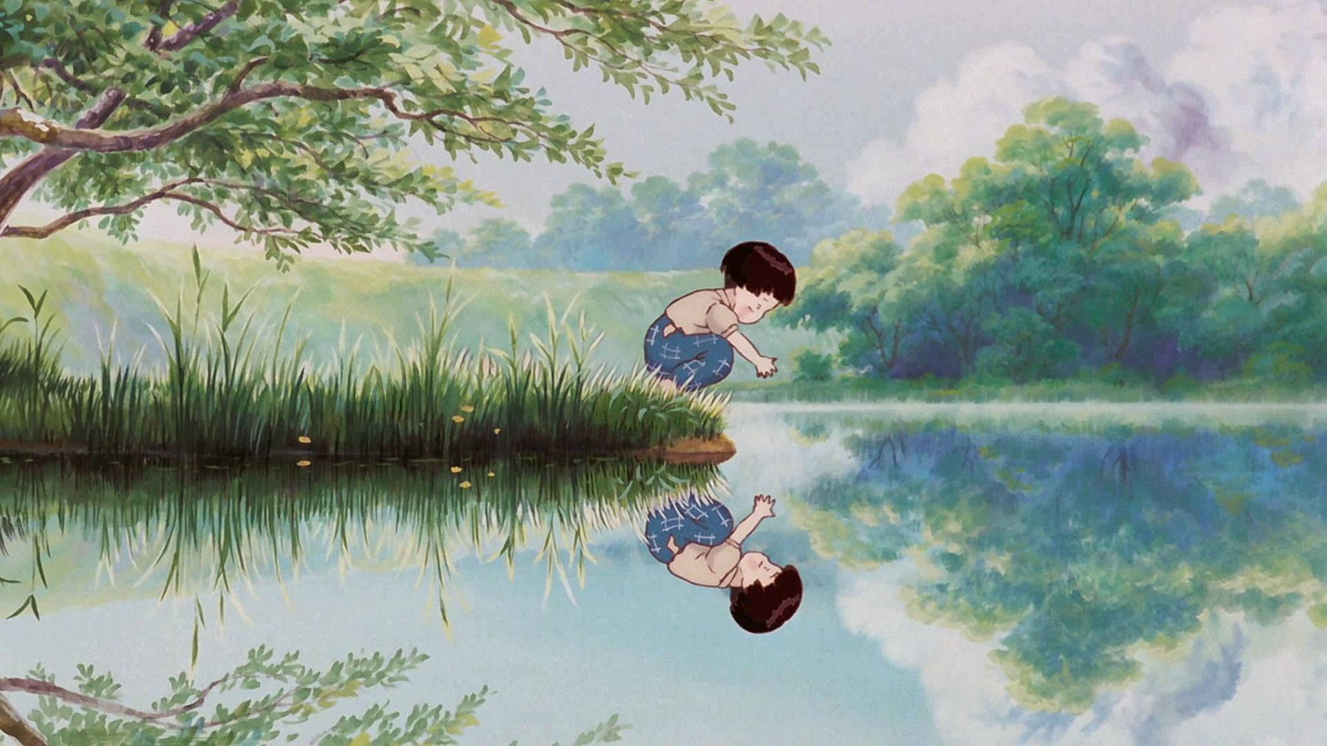 Studio Ghibli Scenery Of Water Reflection Wallpaper
