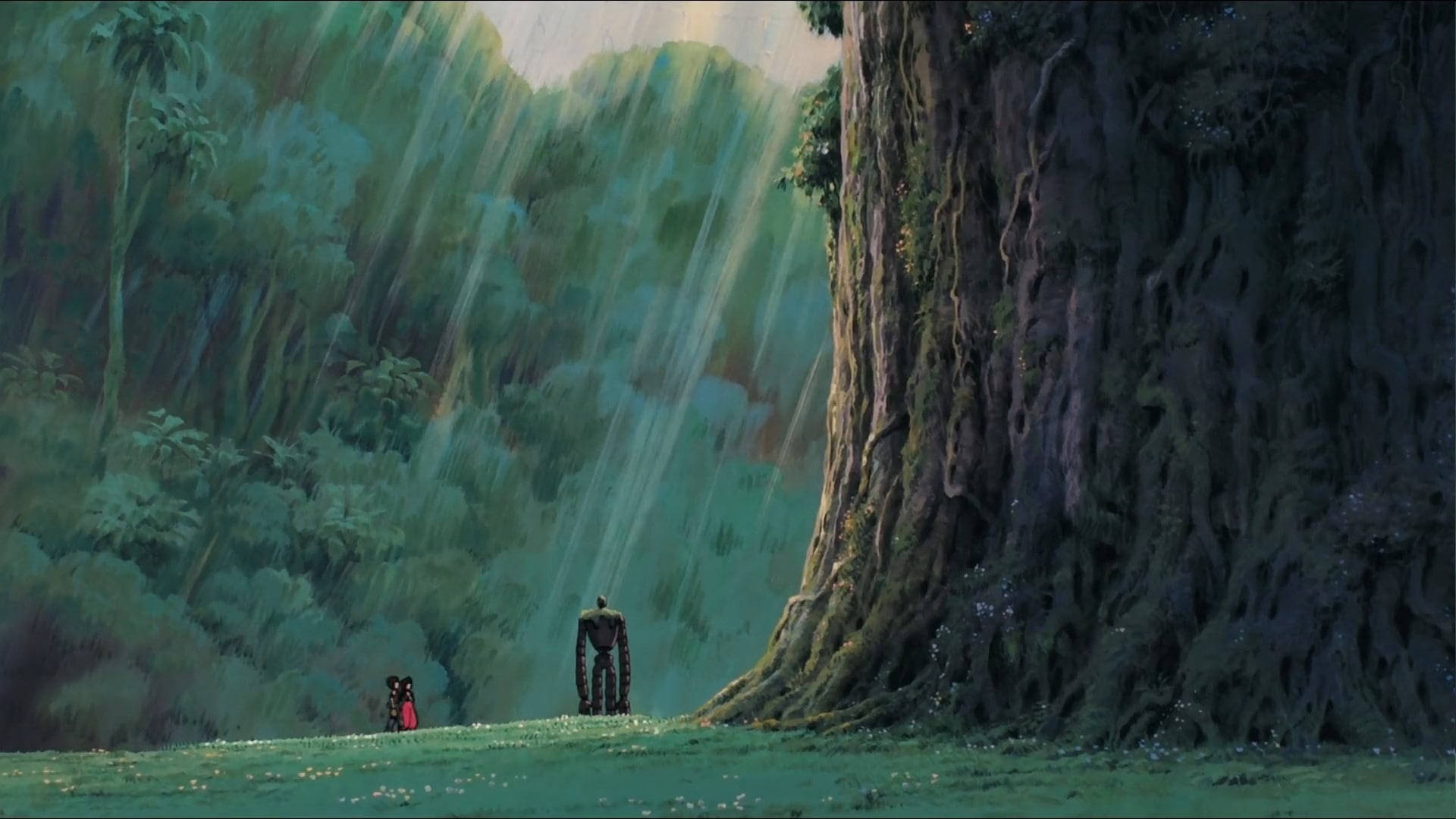 Studio Ghibli Scenery Robot In Forest Wallpaper