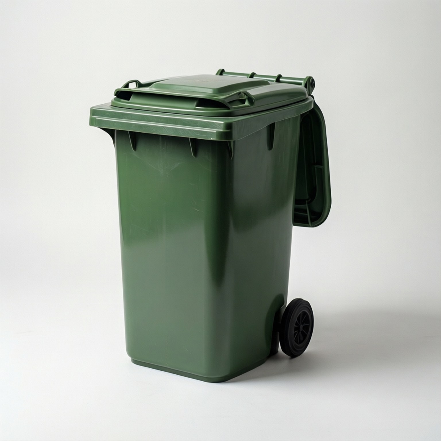 A clean, professional wallpaper of a recycle bin on a white background with soft lighting.