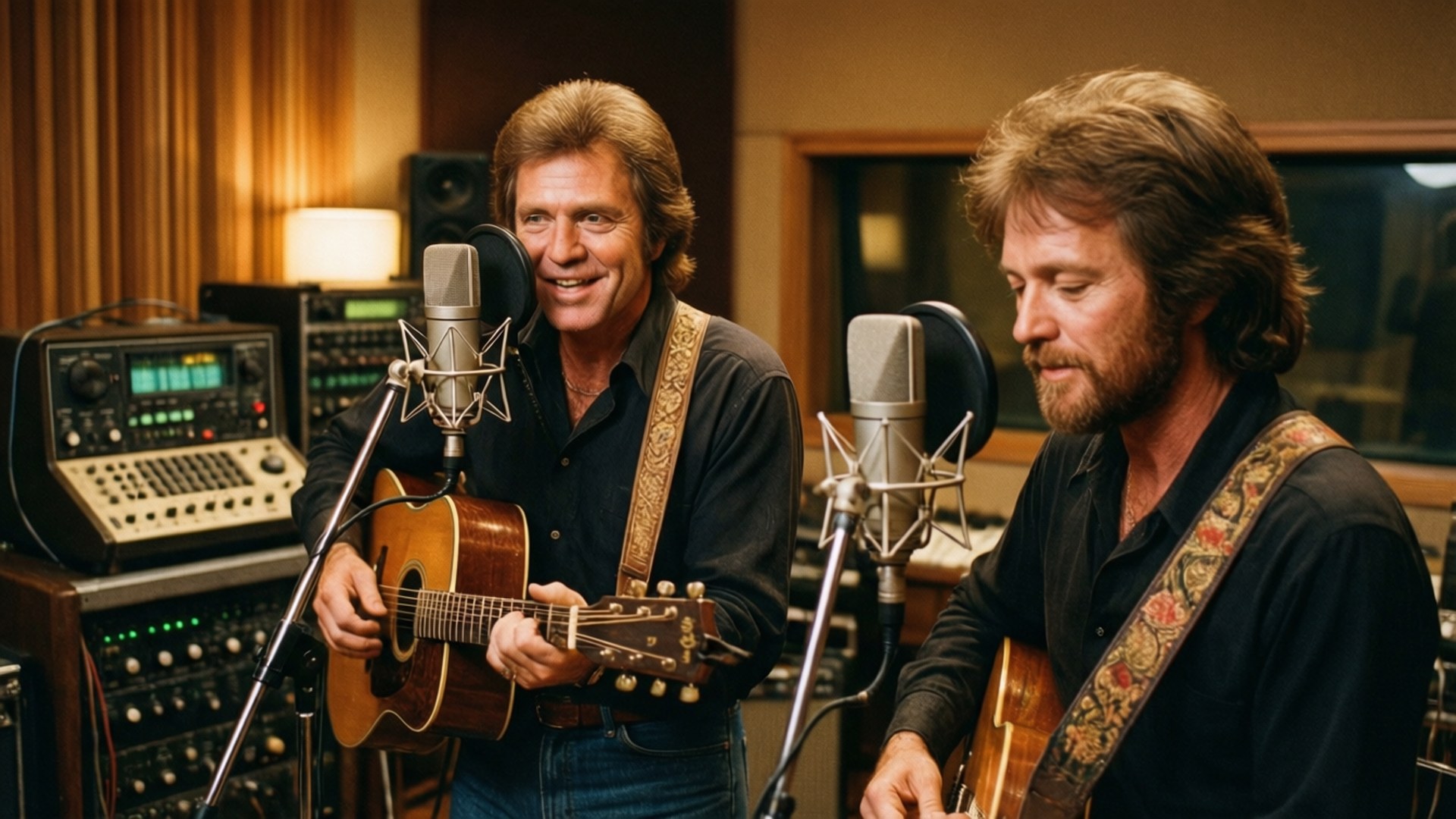 Glen Campbell i en inspelningsstudio med sitt band