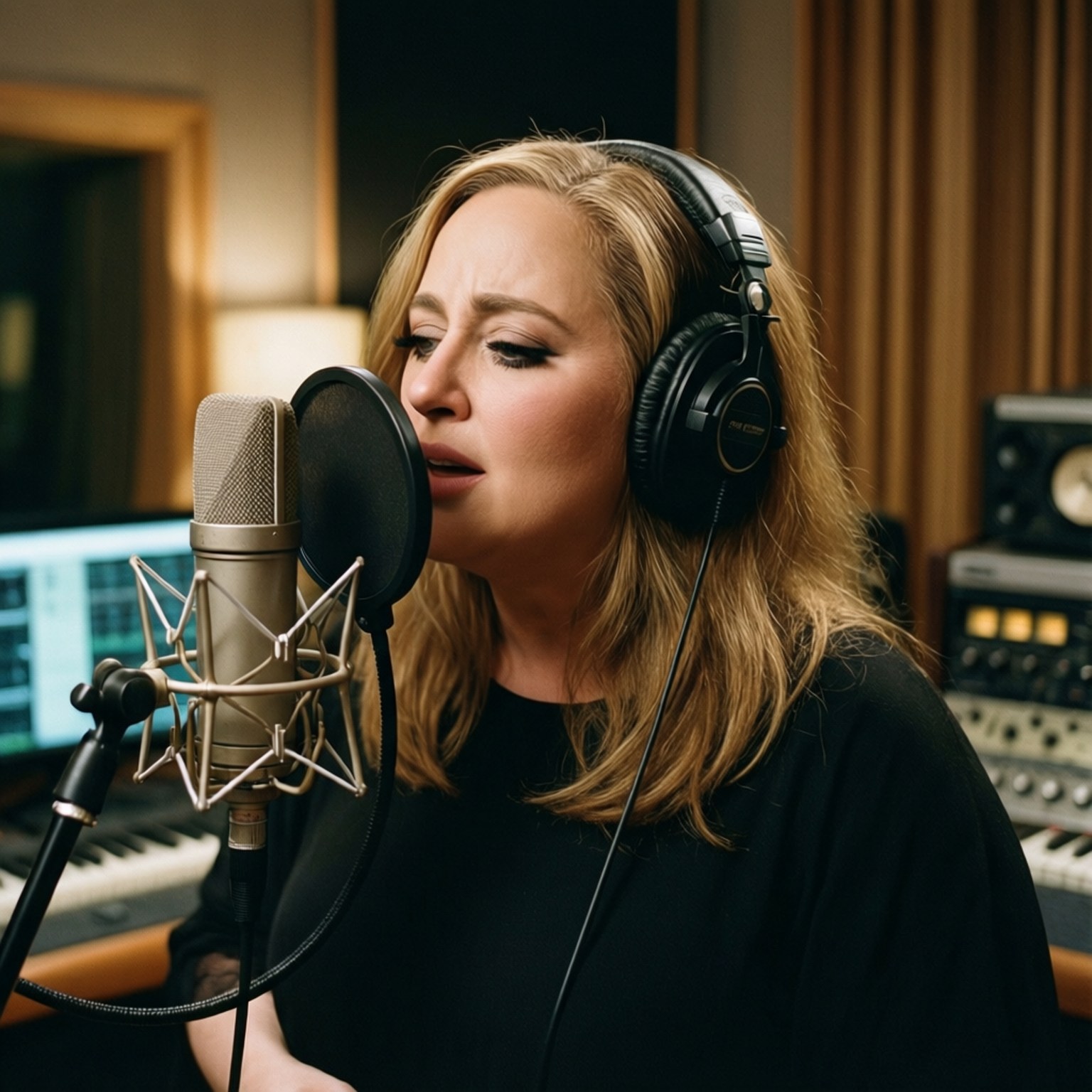 Adele nimmt ihren nächsten Hit in einem gemütlichen Studio auf