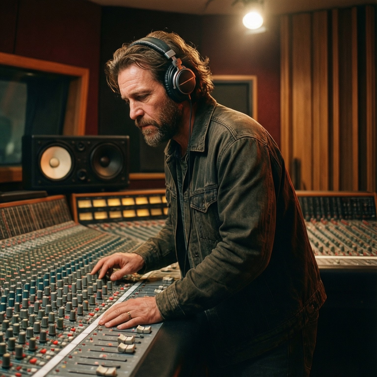 Redman studiossa miksaa kappaleita vintage-laitteilla.