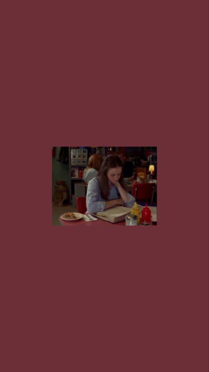 Studious Cafe Moment Rory Gilmore Aesthetic Wallpaper