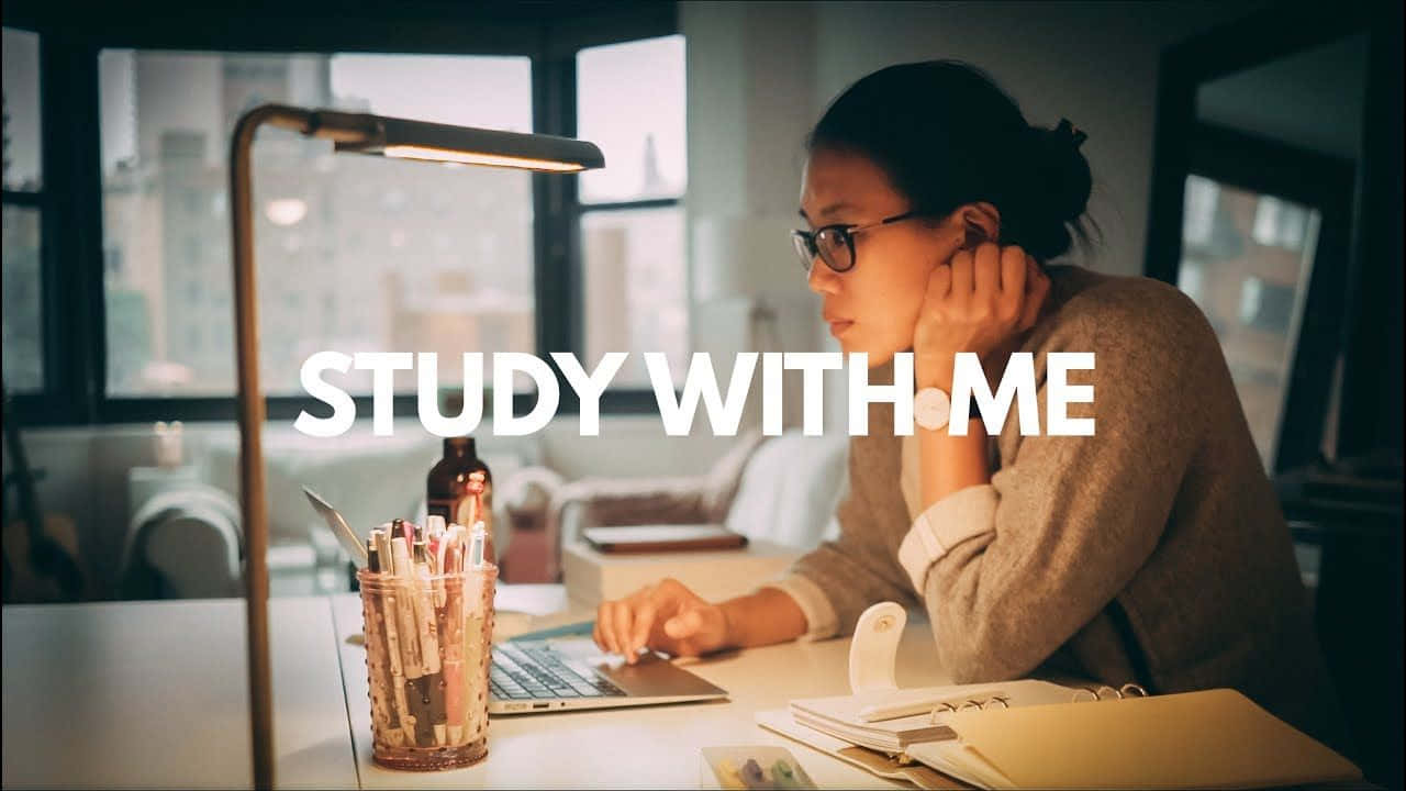 Study With Me - A Woman Working At Her Computer