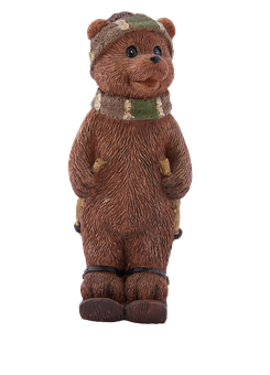 Stuffed Bear With Hat And Scarf PNG