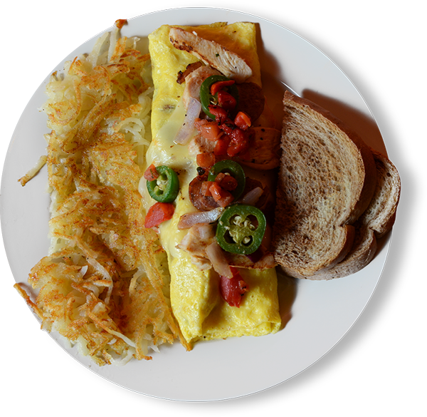 Stuffed Omelette With Sides PNG