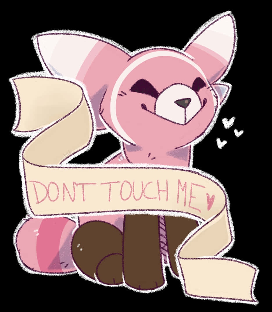 Stufful With Don't Touch Me Ribbon Wallpaper