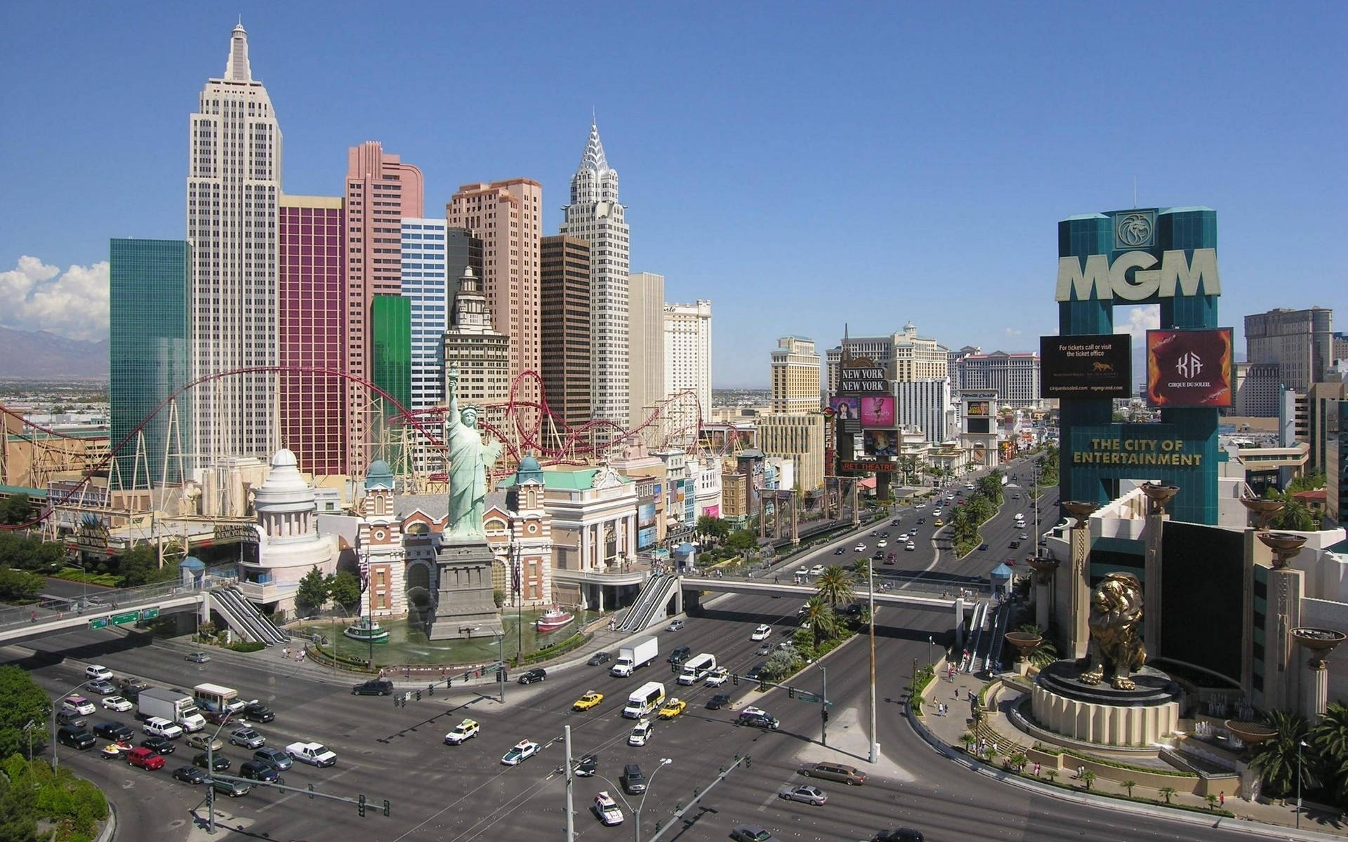 Stunning 4k View Of Vibrant Las Vegas Strip Wallpaper