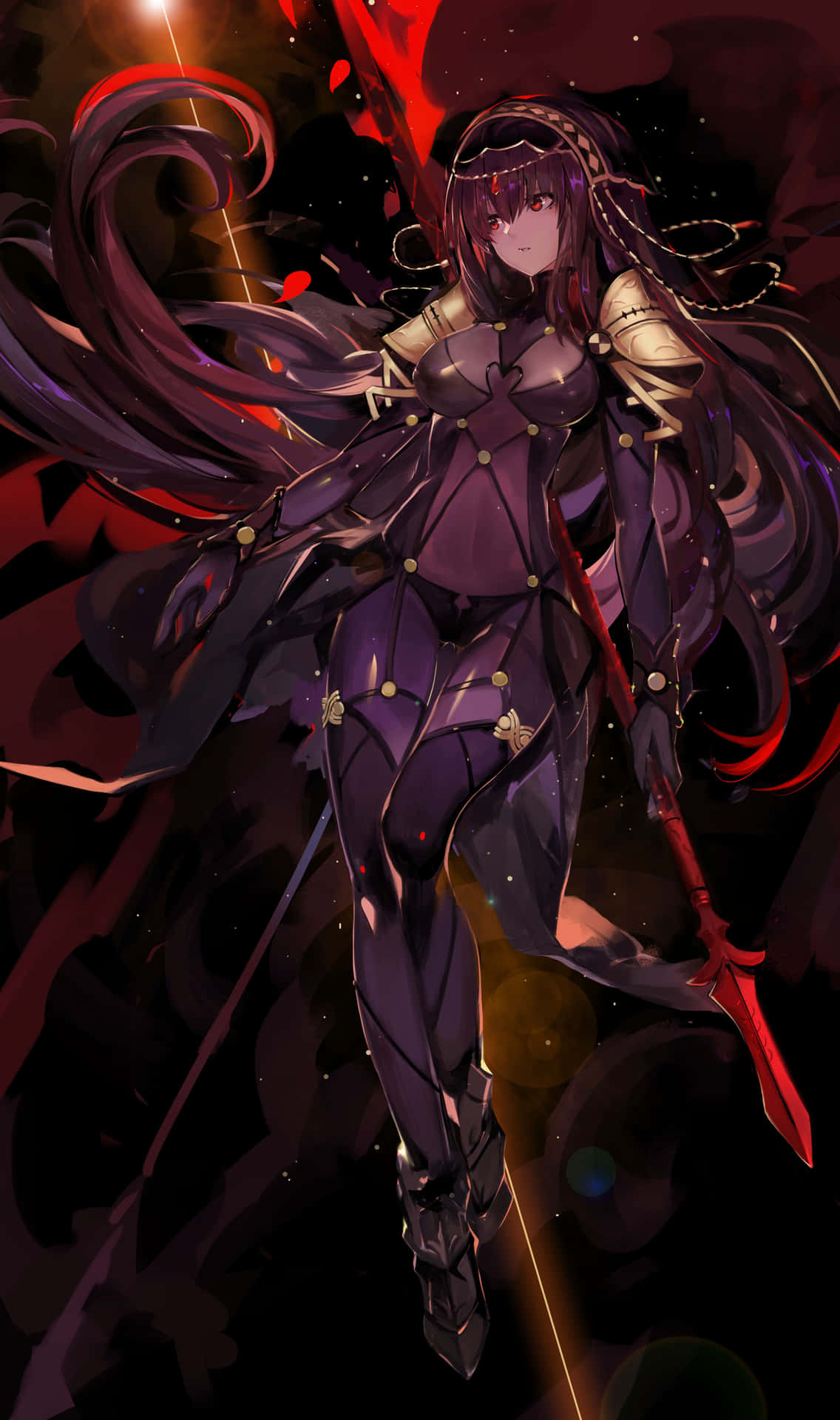 Stunning Artwork Of Scathach Skadi, The Goddess Of Shadows And Battle From The Fate Series Wallpaper