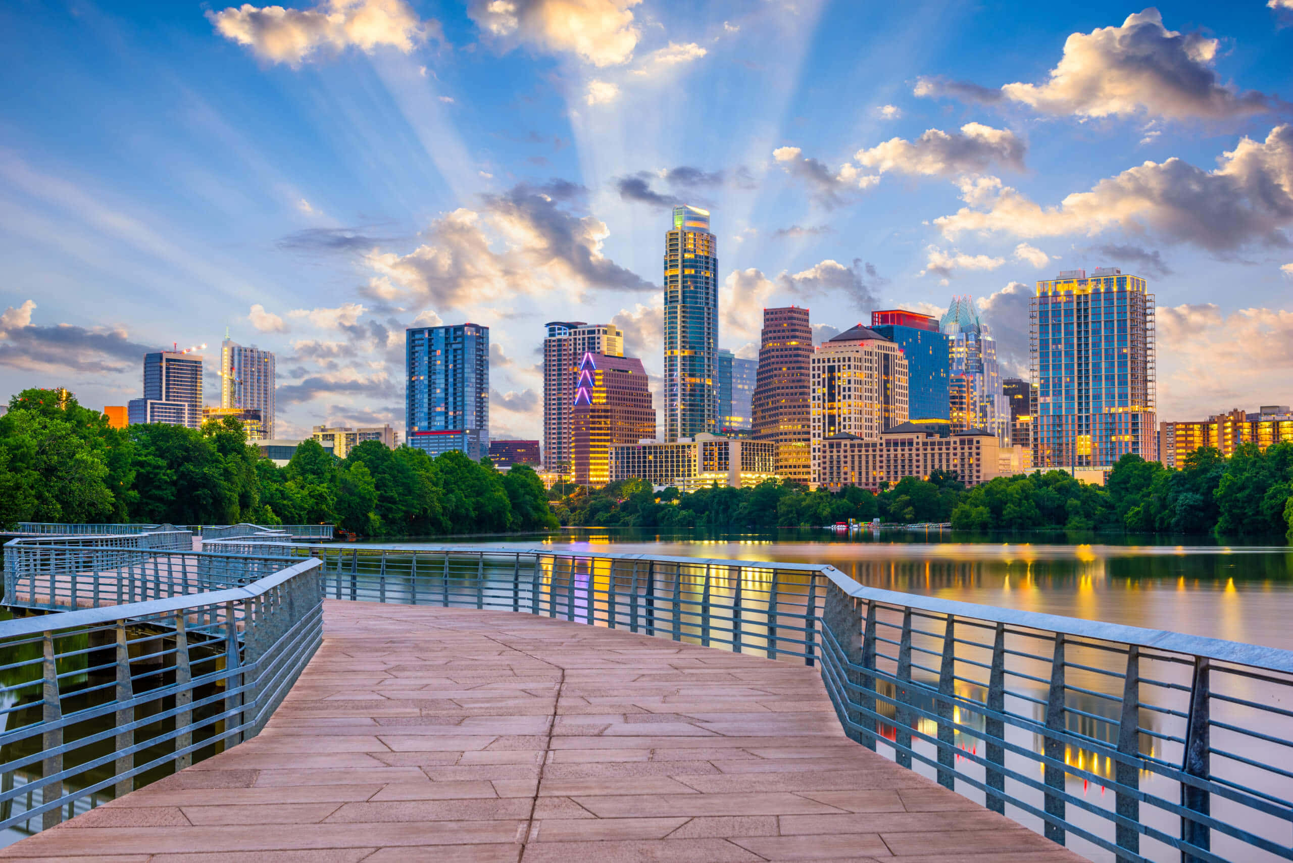 Stunning Austin Skyline At Twilight Wallpaper