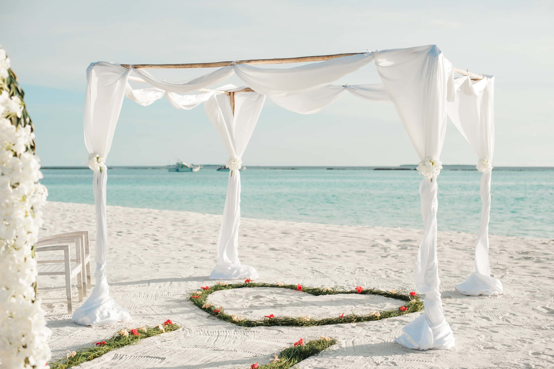 "stunning Beach Wedding Photography Underneath The Sapphire Skies" Wallpaper