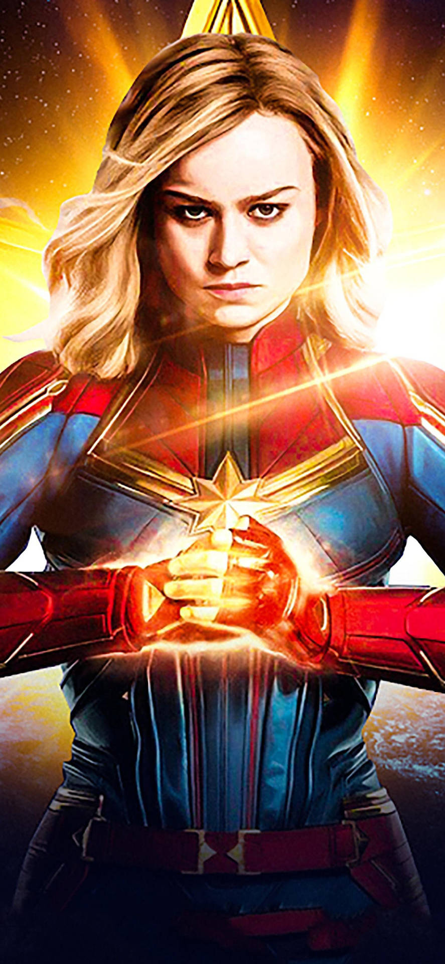 Stunning Captain Marvel Iphone Digital Art Wallpaper