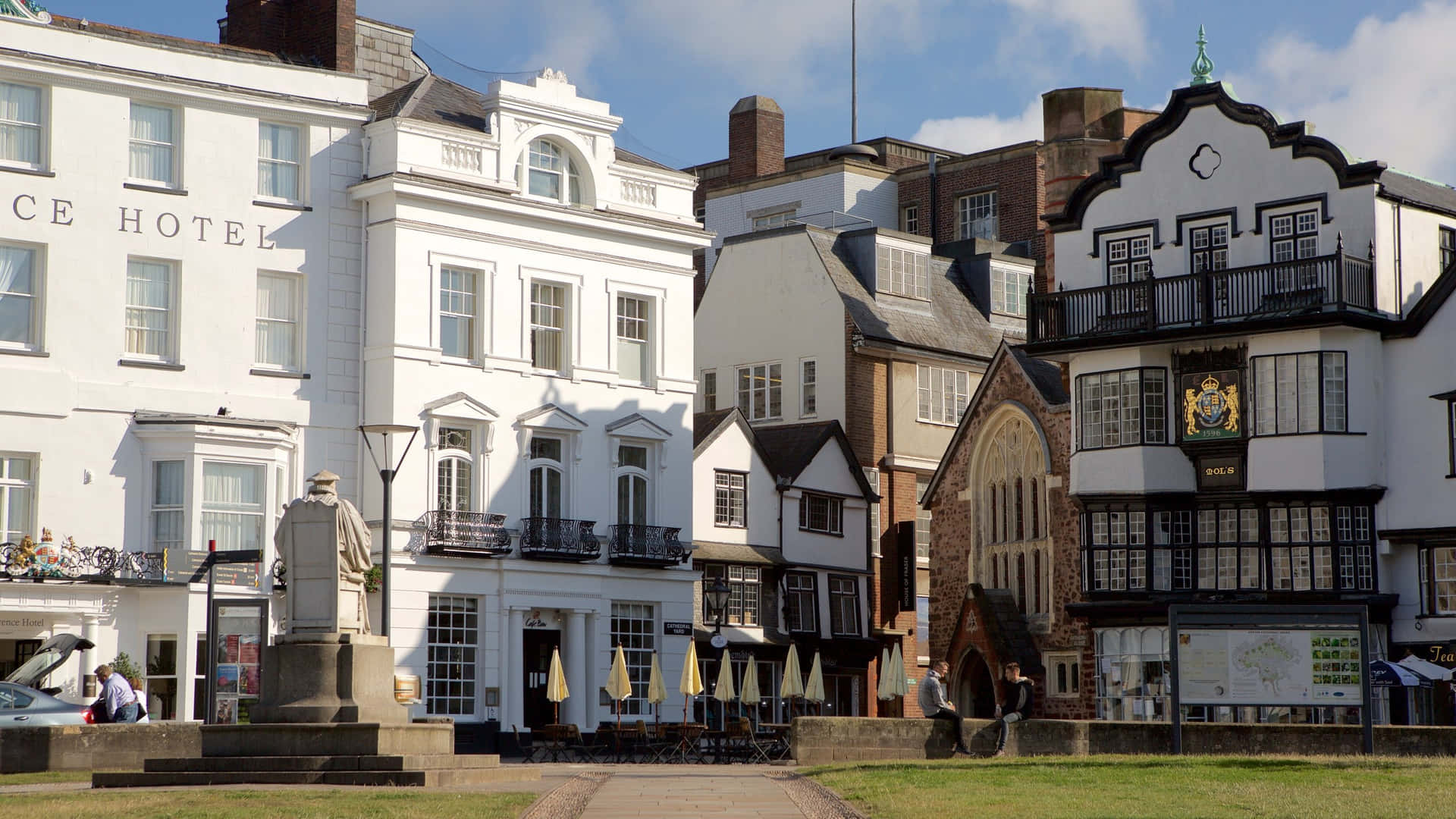 Adembenemend Stadsbeeld Van Het Oude Exeter Achtergrond