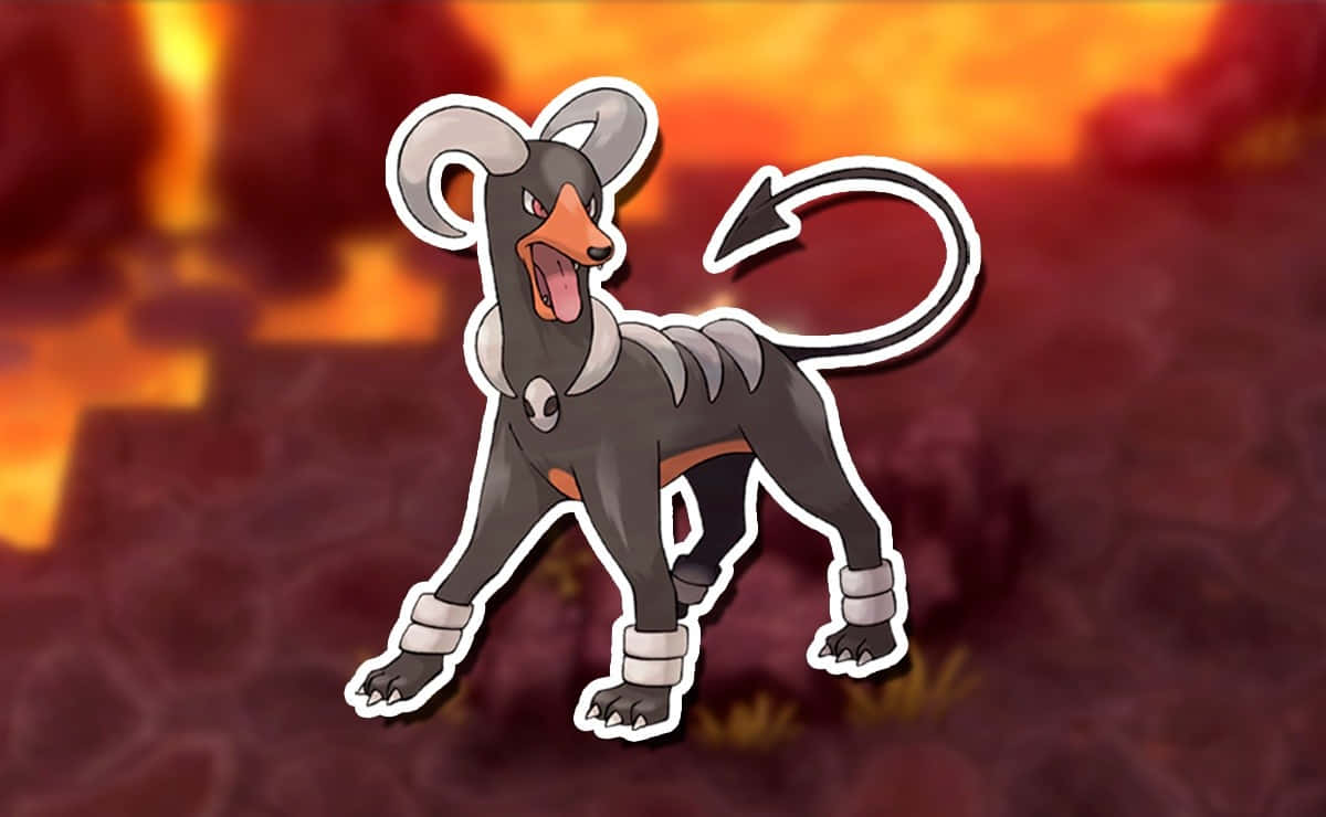 Stunning Houndour Ready For Action In A Pokemon Battle Wallpaper