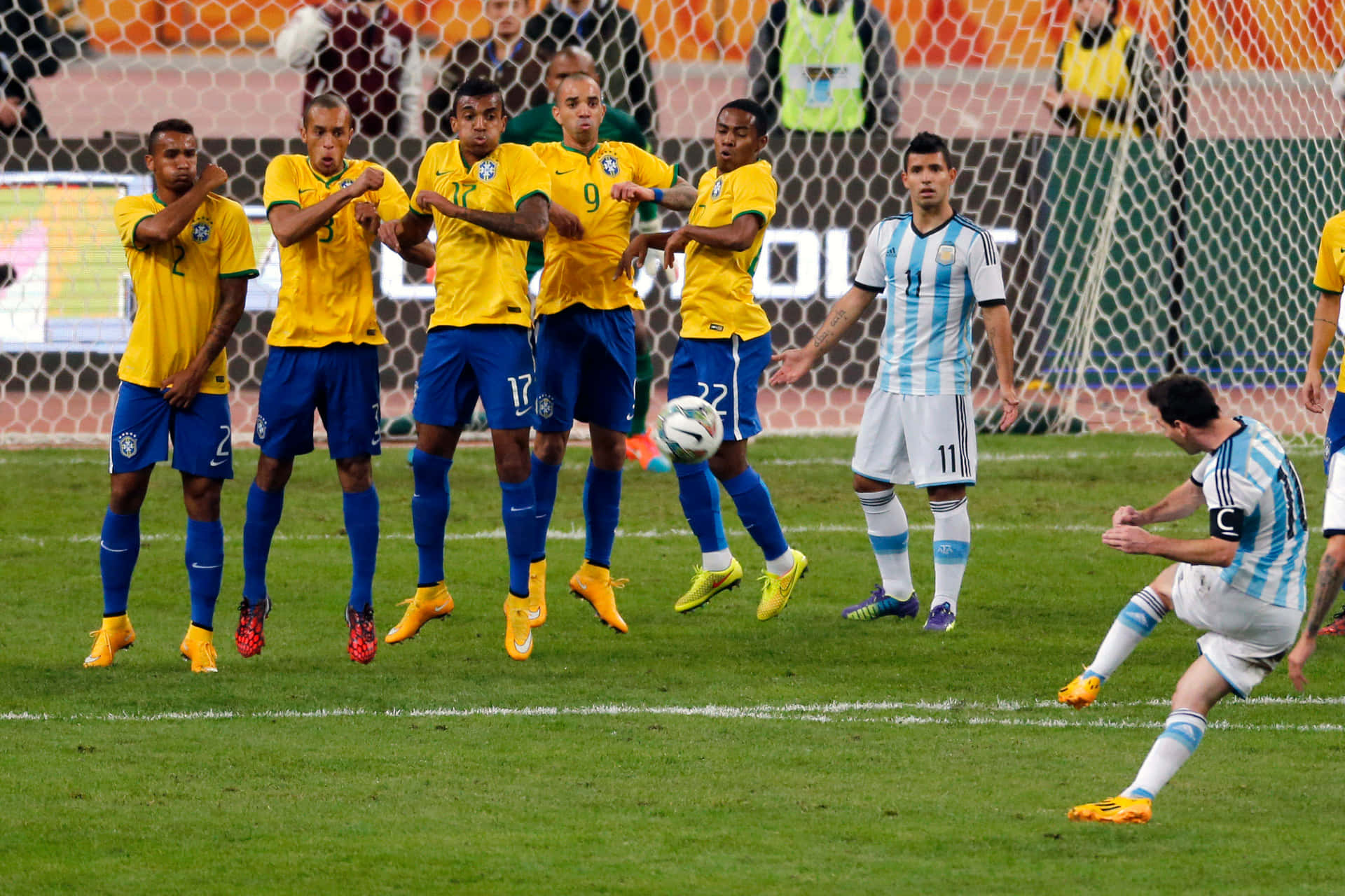 Stunning Moment Of Messi's Magnificent Free Kick Wallpaper