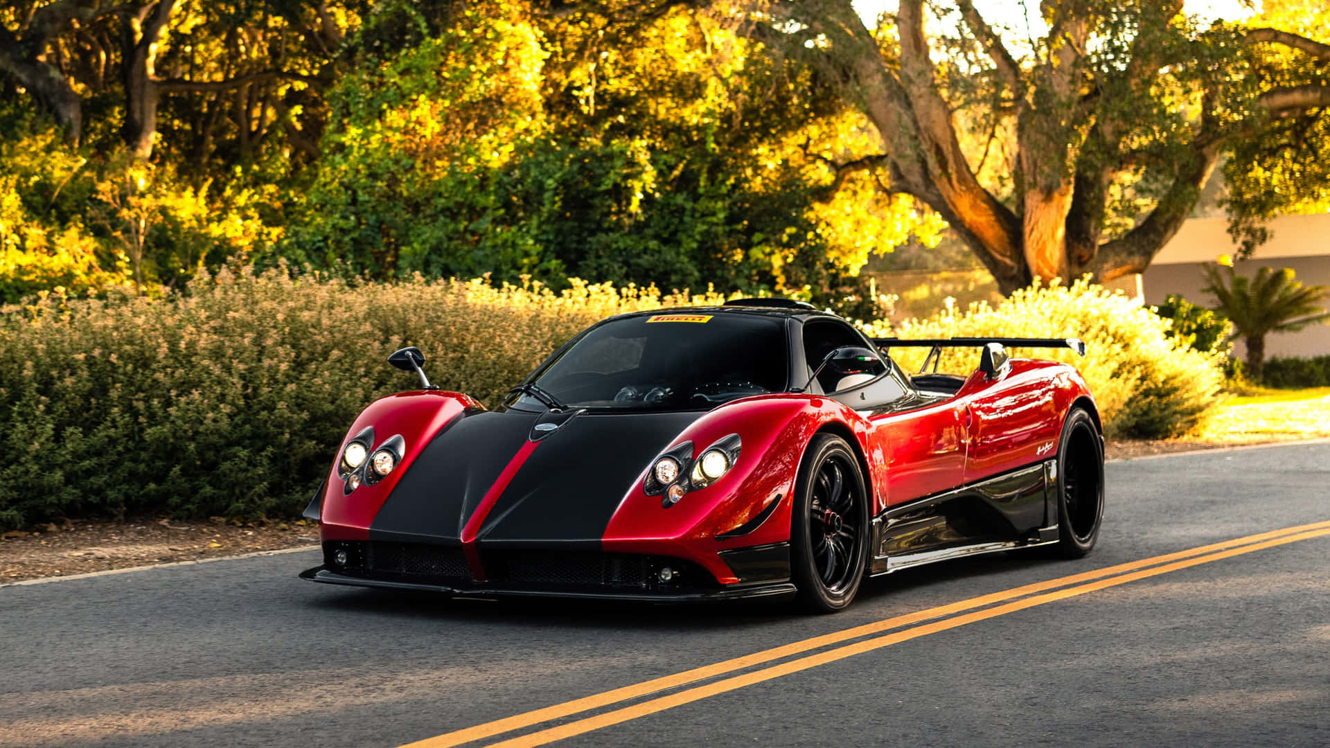 Stunning Pagani Zonda Cinque Speeding On An Open Road Wallpaper