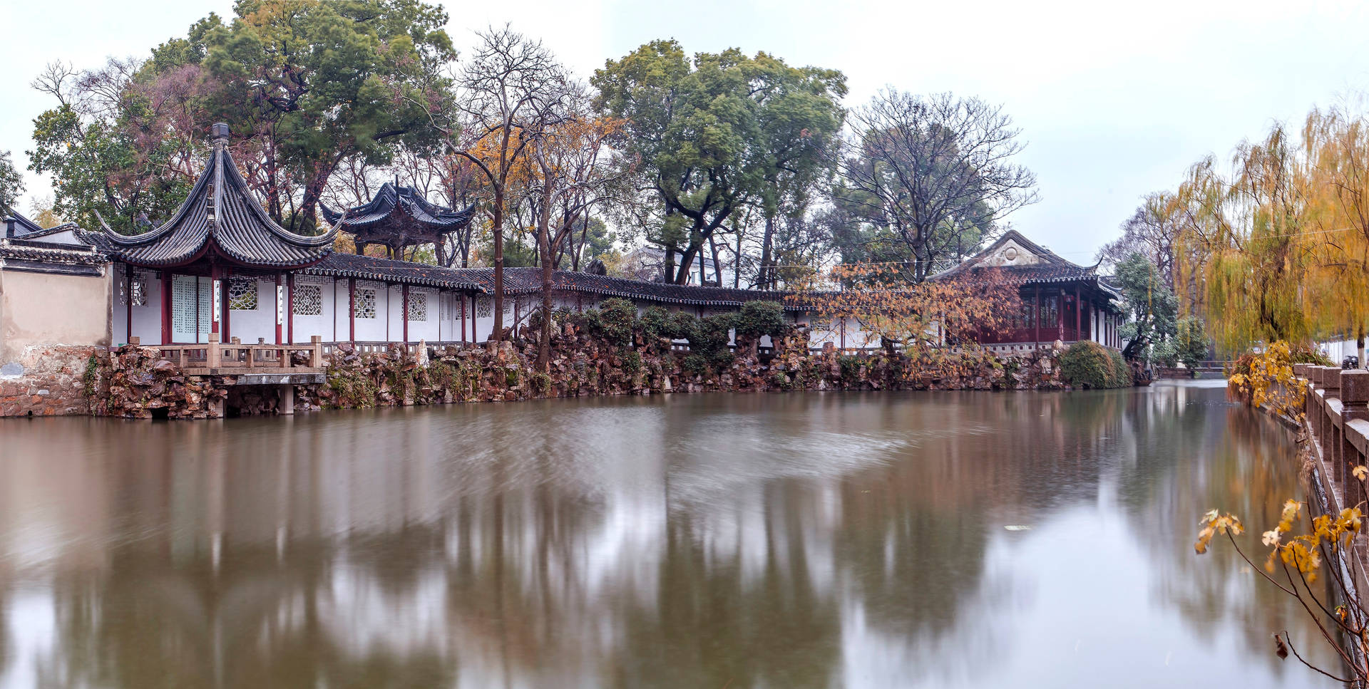 Stunning Panorama Of Classic Gardens Of Suzhou, China Wallpaper
