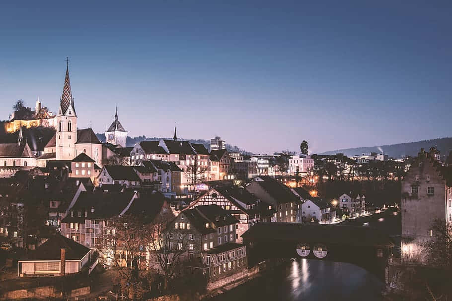 Stunning Panoramic View Of Baden, Switzerland Wallpaper