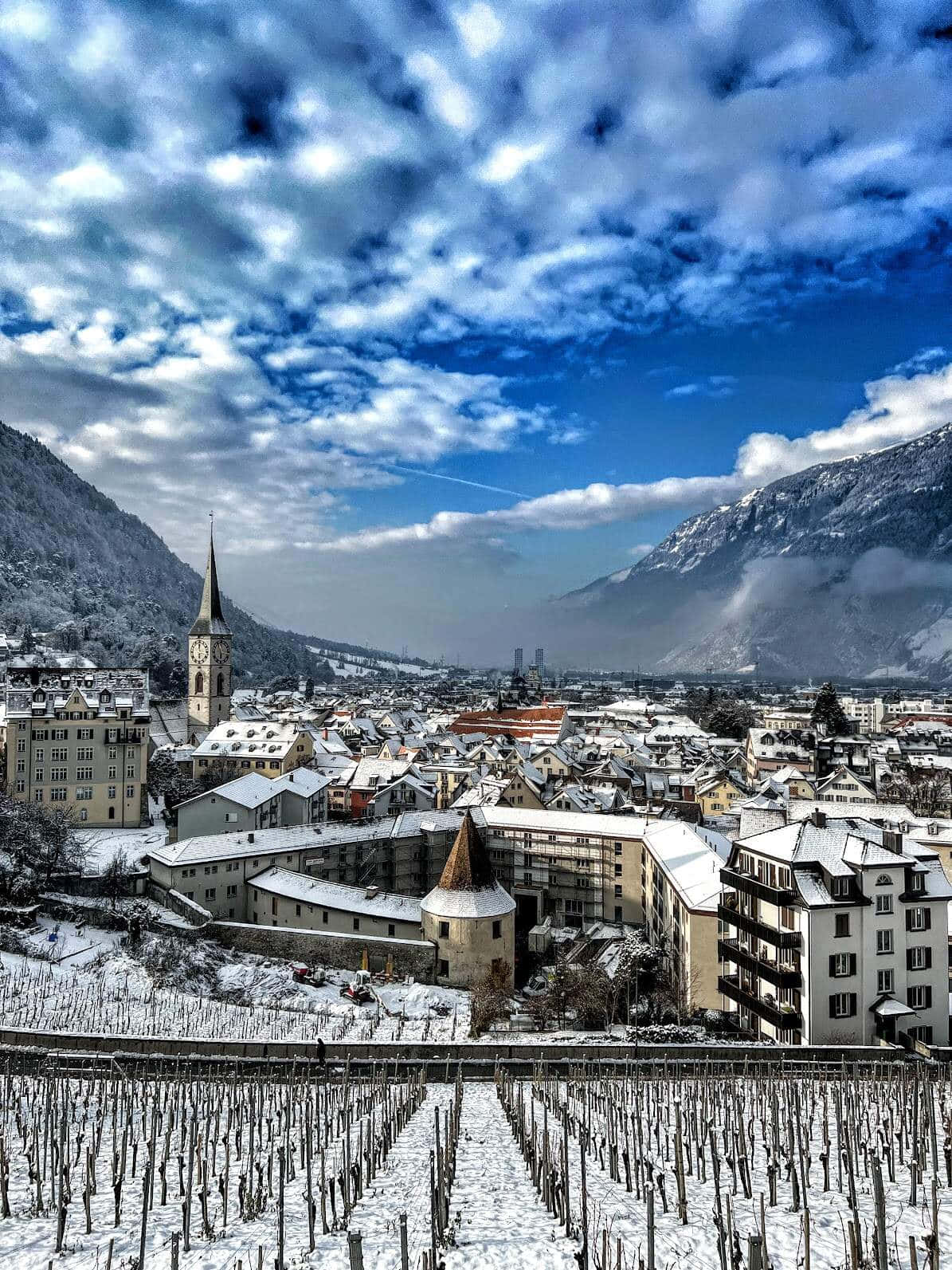 Stunning Panoramic View Of Chur, Switzerland Wallpaper