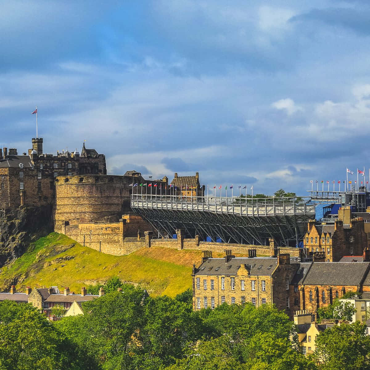 Stunning Panoramic View Of Edinburgh, Scotland Wallpaper