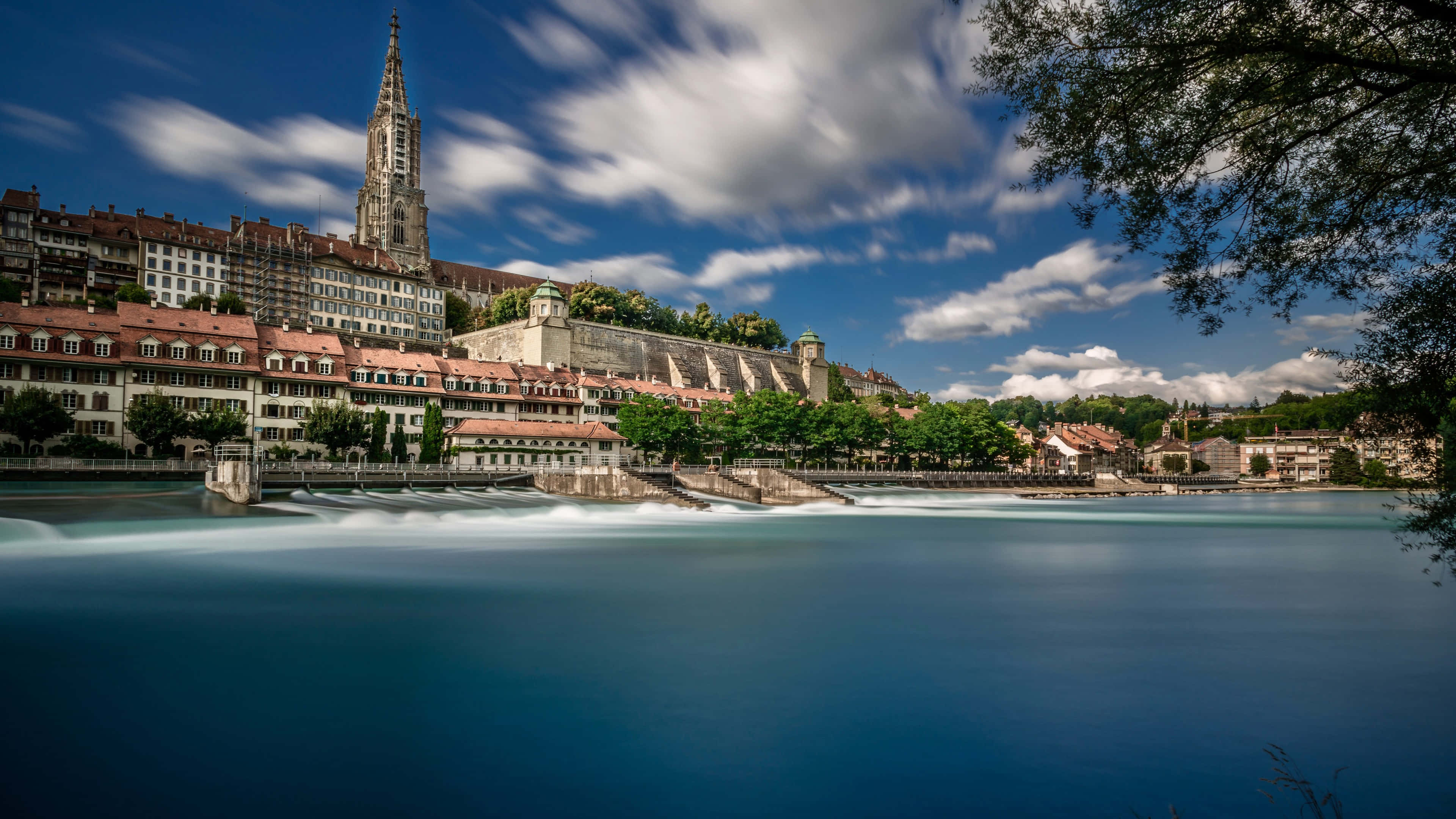 Stunning Panoramic View Of Federal Palace Of Switzerland In Bern Wallpaper