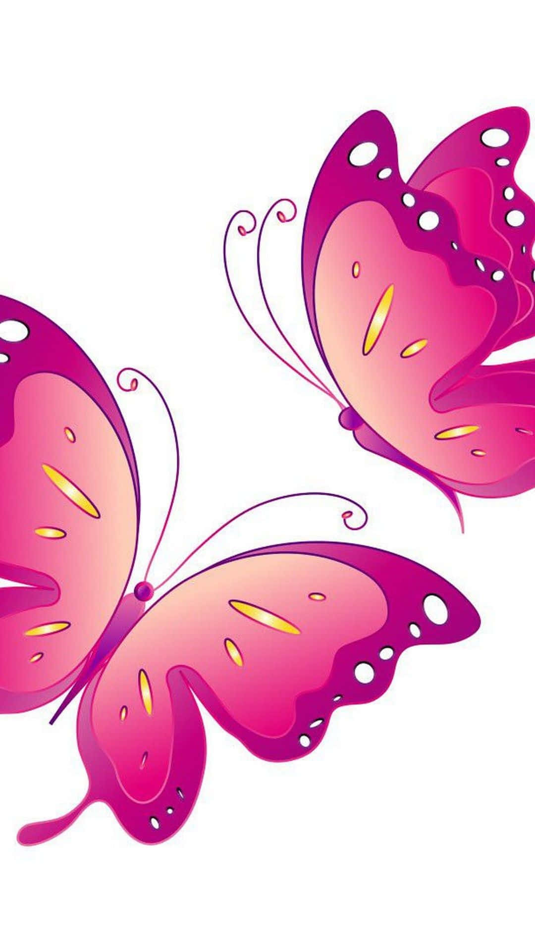 Stunning Pink Butterfly Pattern Background