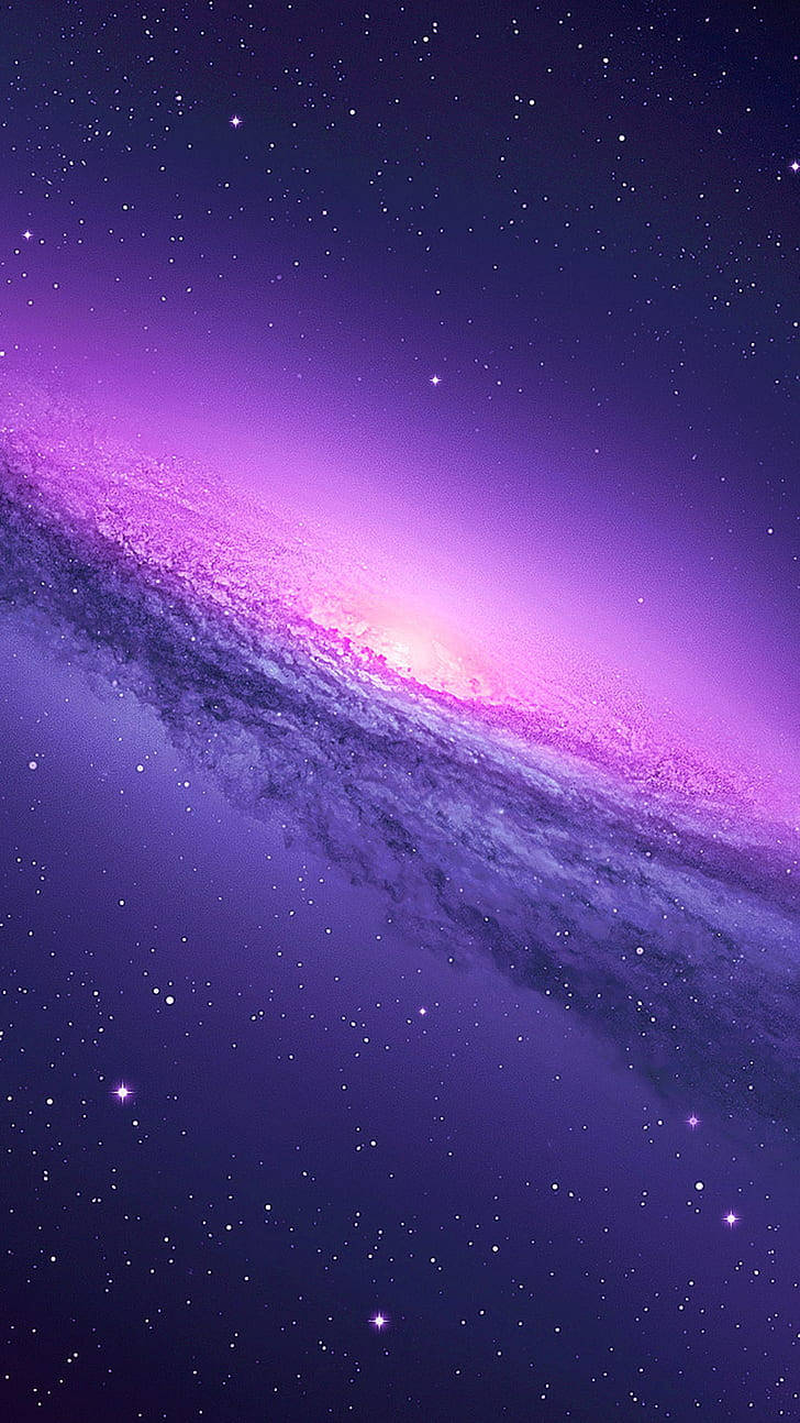 Stunning Purple Spiral Galaxy And Stars Iphone Wallpaper