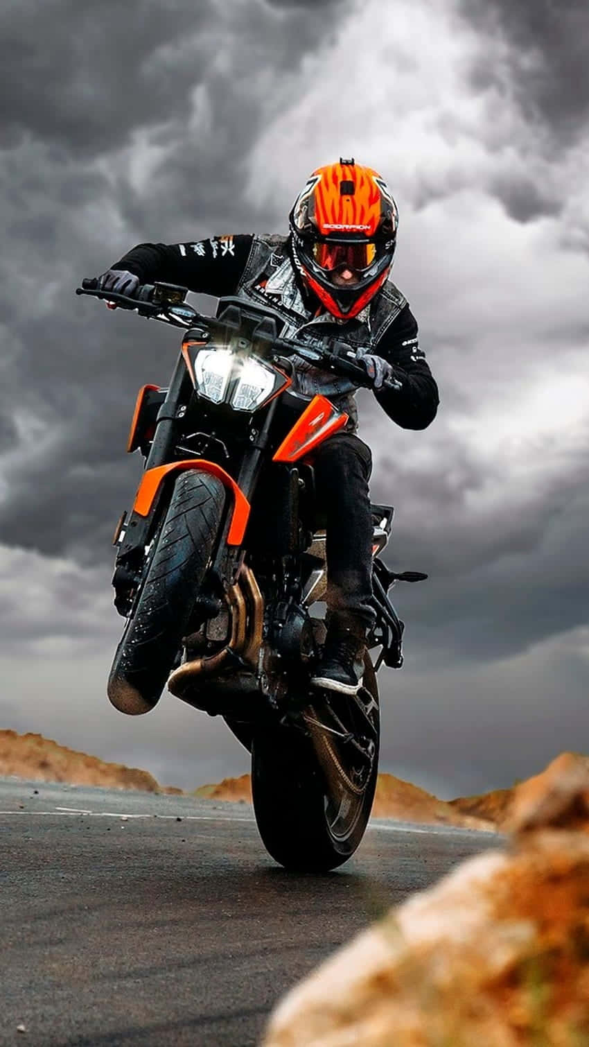 Stunning Shot Of Ktm Bike In Action Wallpaper