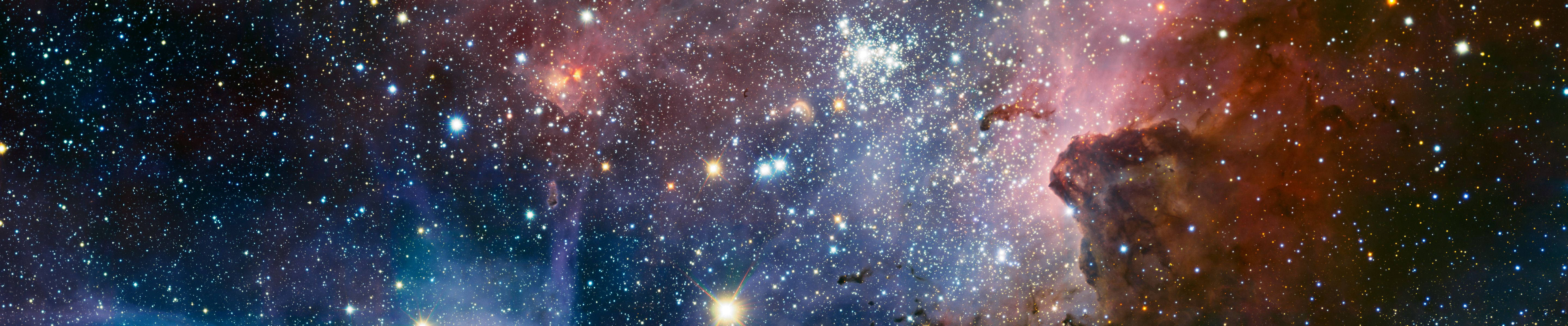 Stunning Starry Galaxy Three Screen Wallpaper