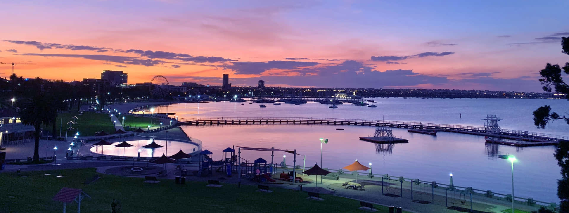 Stunning Sunrise Over Geelong Waterfront Wallpaper