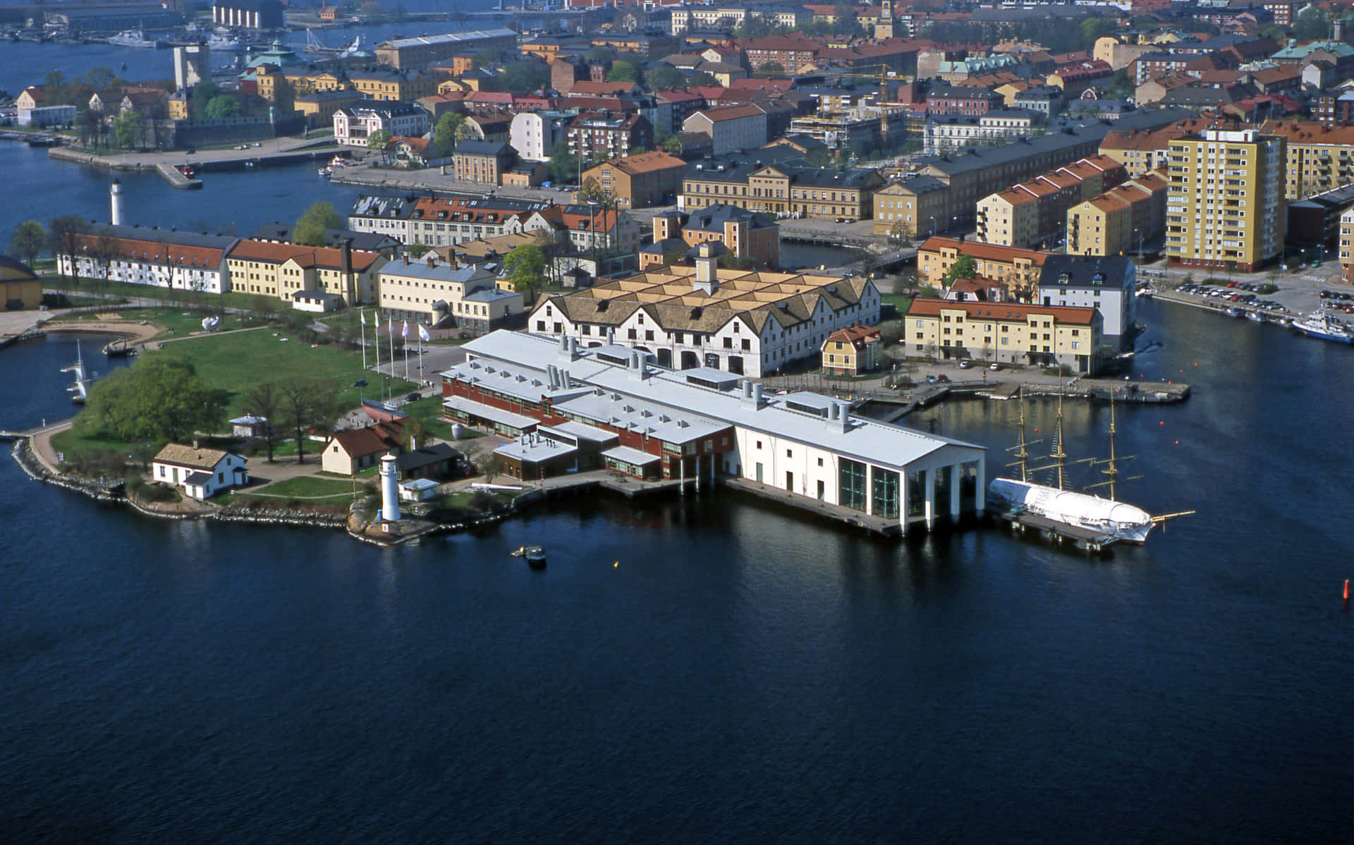 Stunning Sunrise Over The Marina In Karlskrona, Sweden Wallpaper